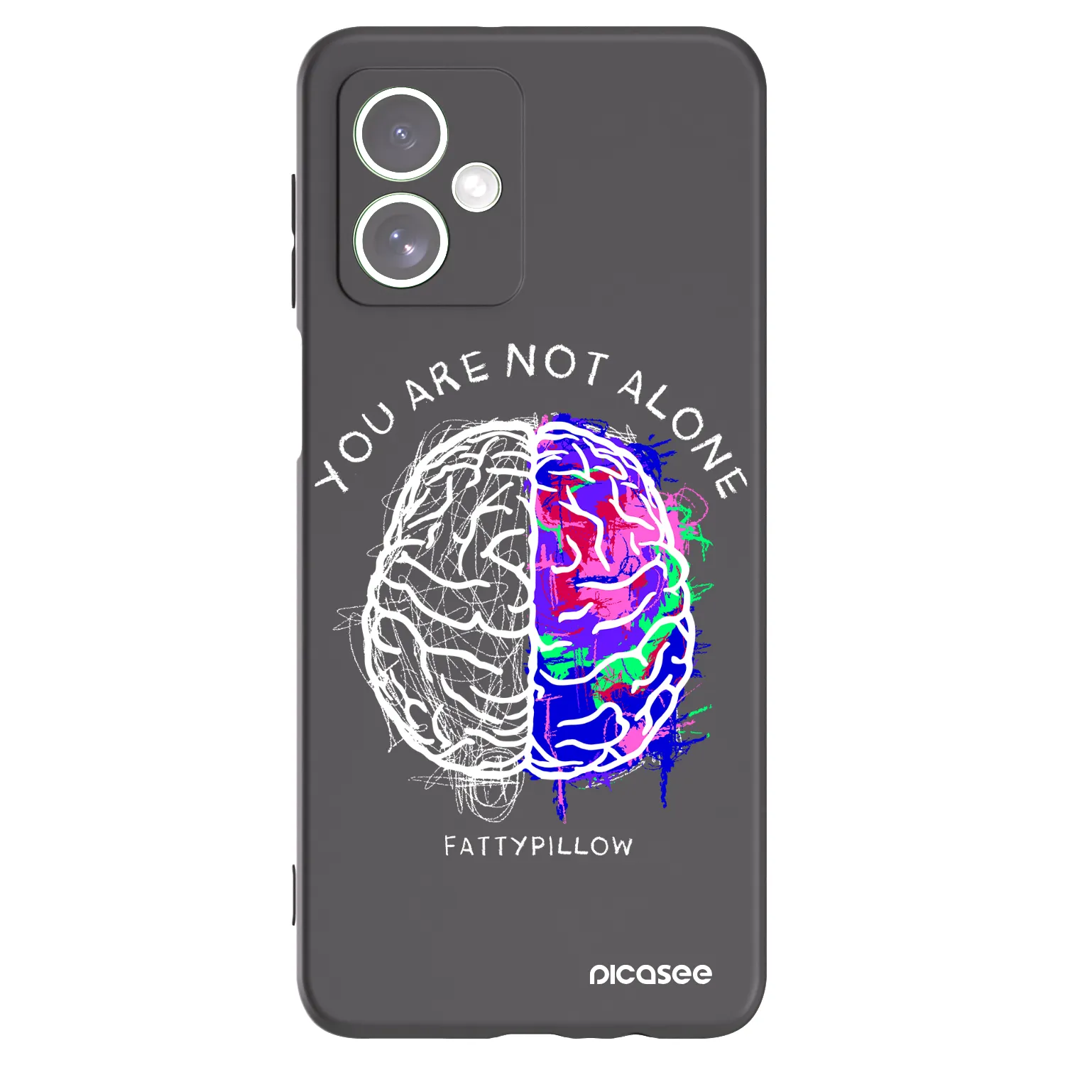 Silikónový čierny obal pre Motorola Moto G54 5G - Brain - White