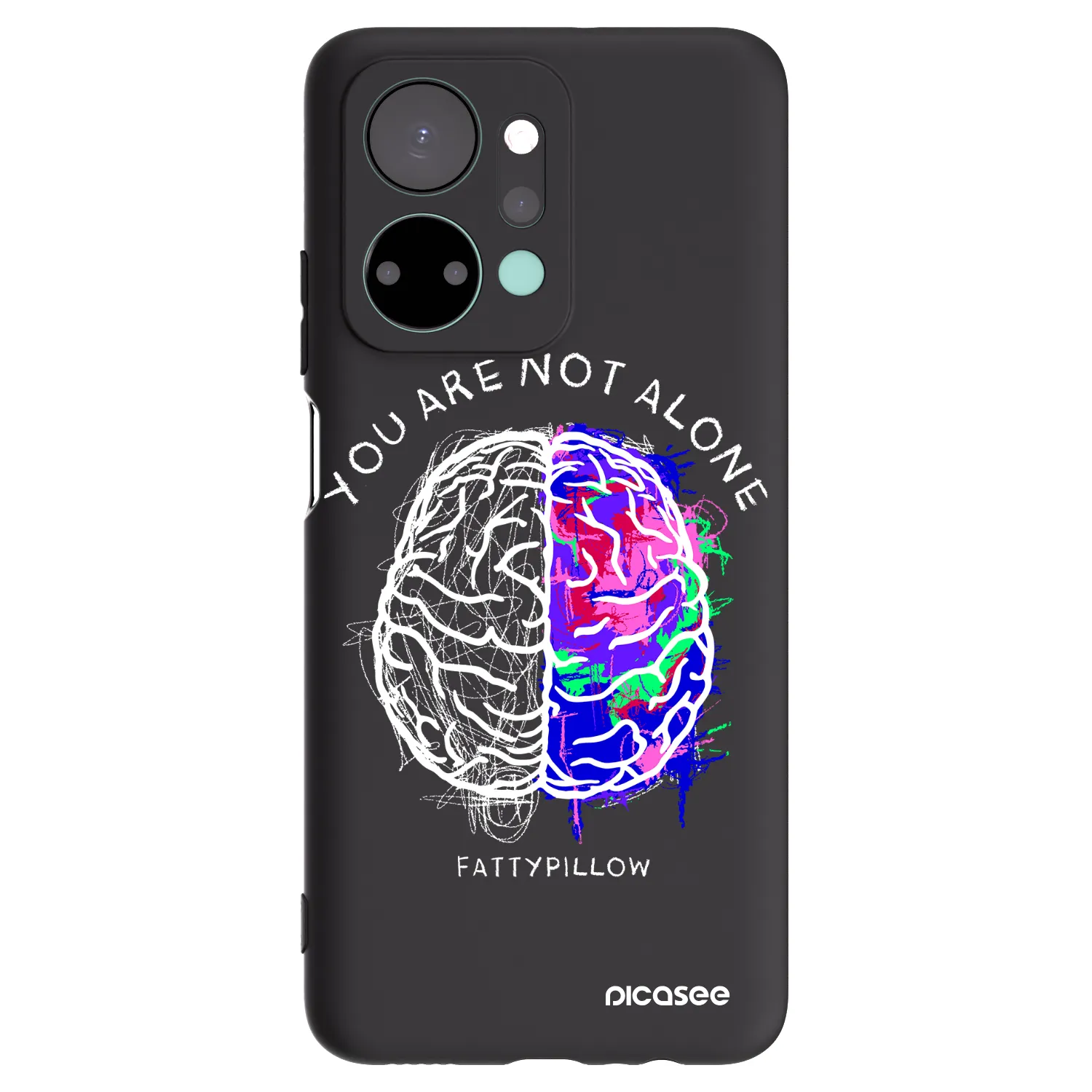Picasee silikónový čierny obal pre Honor X7a - Brain - White