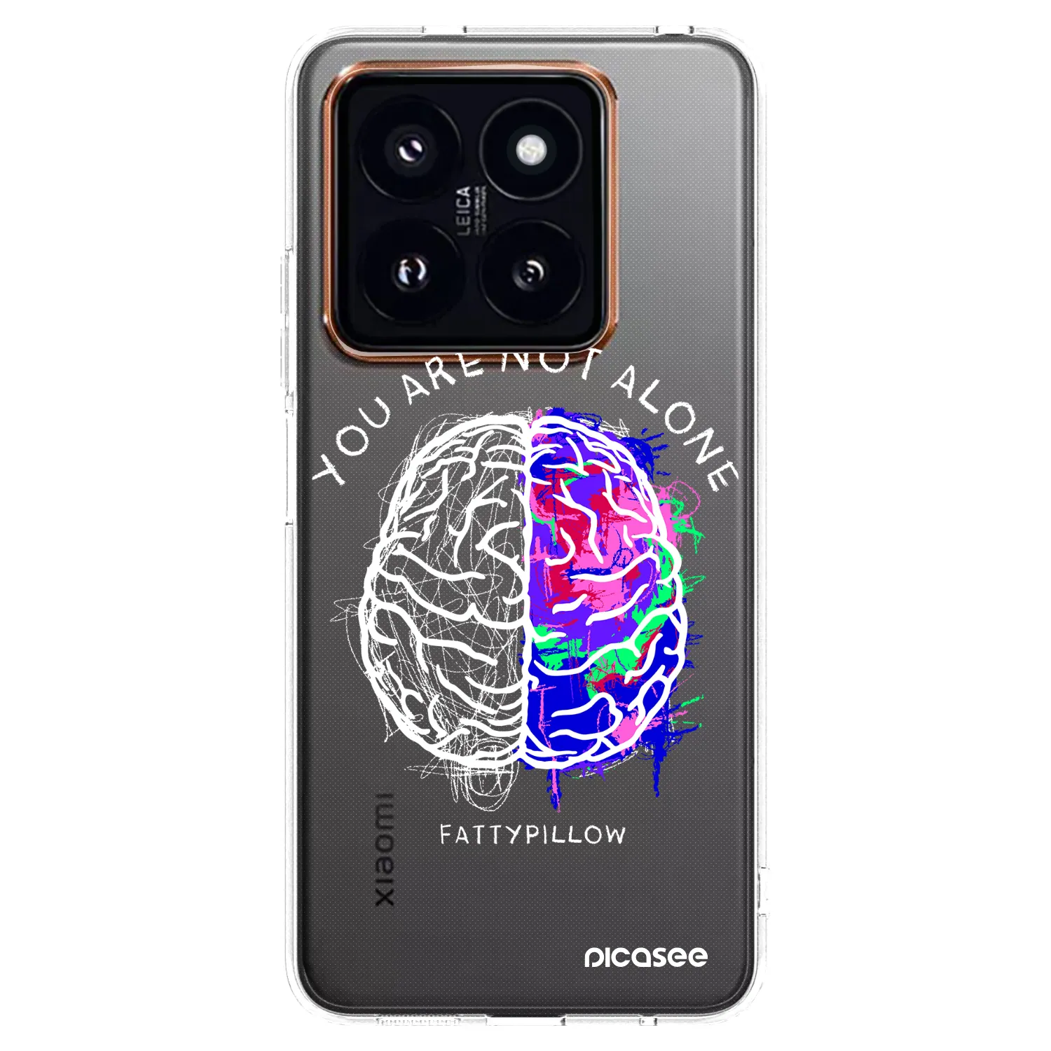 Silikónový prehľadný obal pre Xiaomi 14 Pro - Brain - White