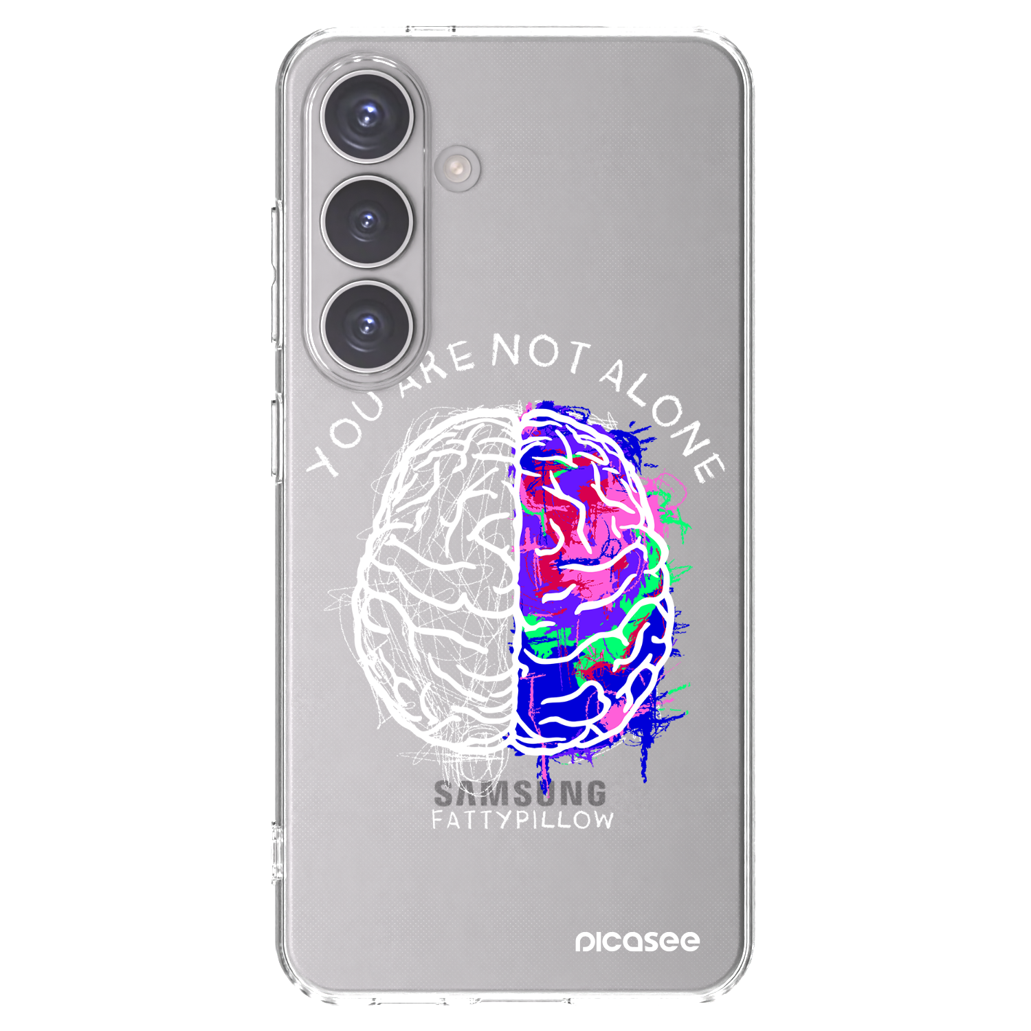 Picasee silikónový prehľadný obal pre Samsung Galaxy S24 S921B 5G - Brain - White
