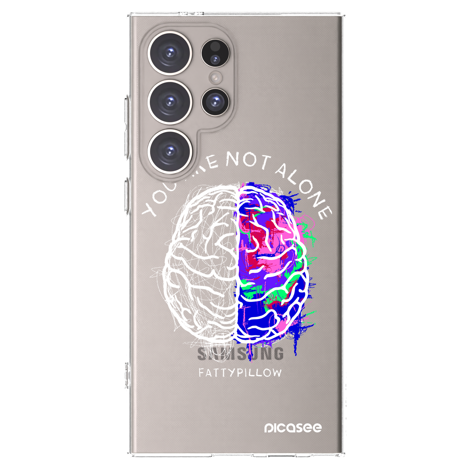 Picasee silikónový prehľadný obal pre Samsung Galaxy S24 Ultra S928B 5G - Brain - White