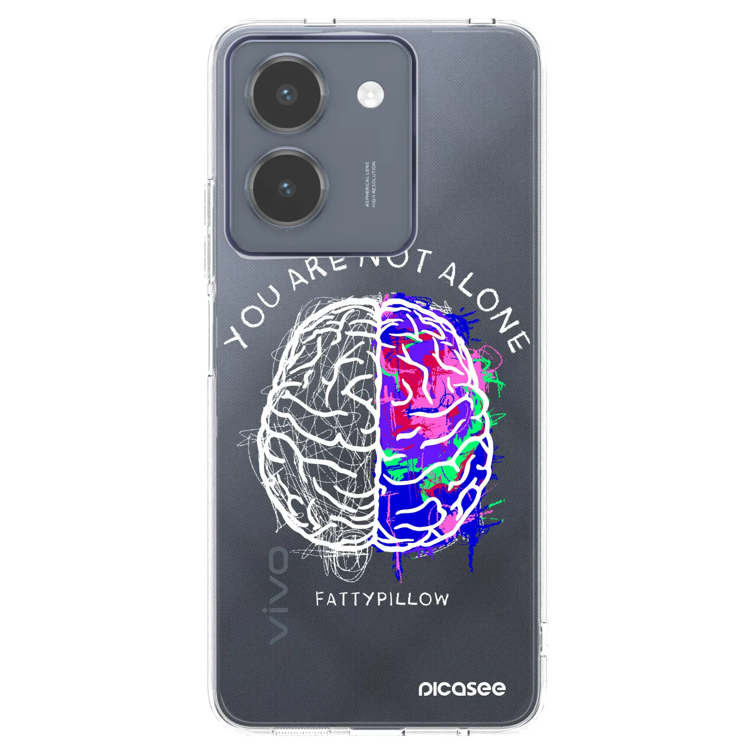 Picasee silikónový prehľadný obal pre Vivo Y36 4G - Brain - White