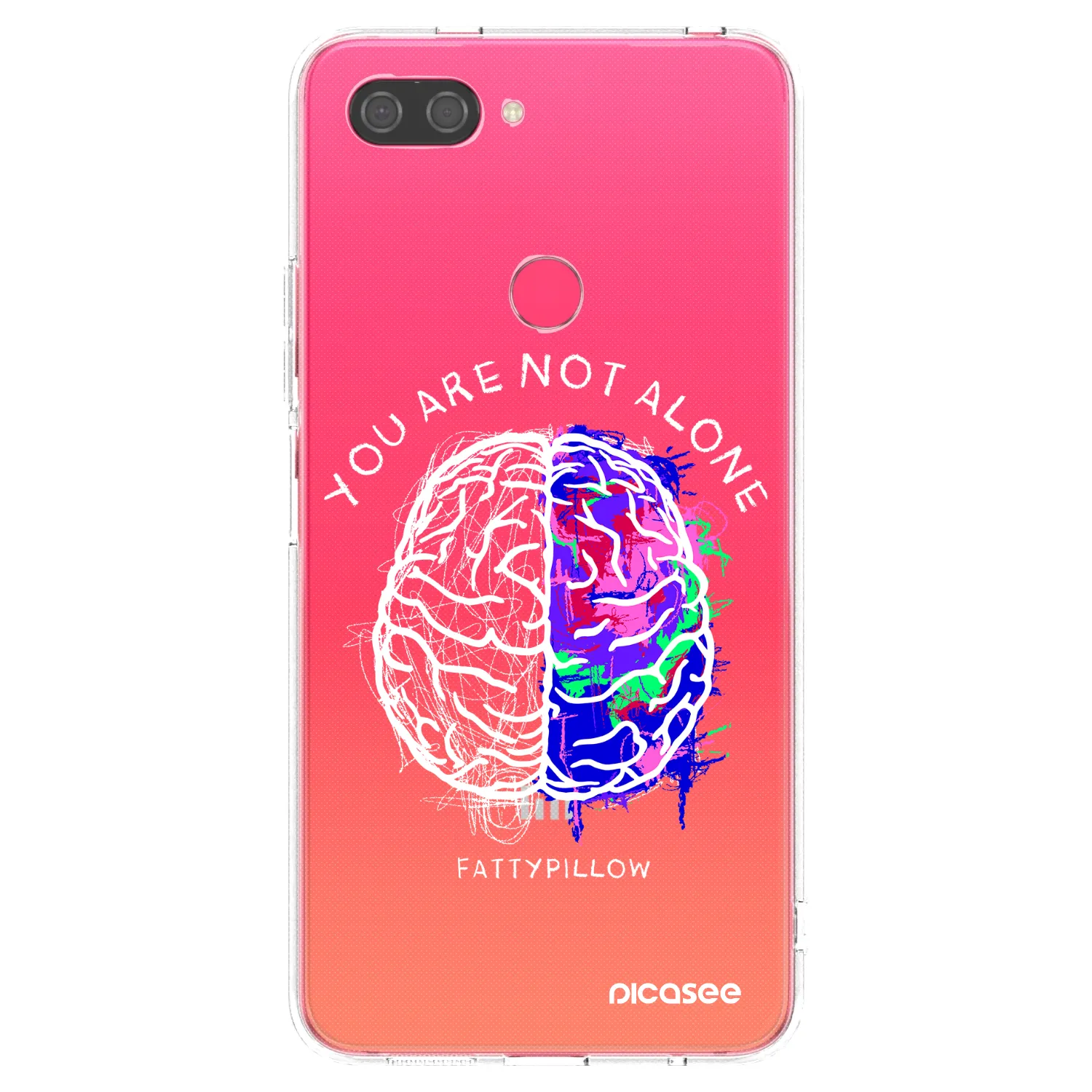 Picasee silikónový prehľadný obal pre Xiaomi Mi 8 Lite - Brain - White