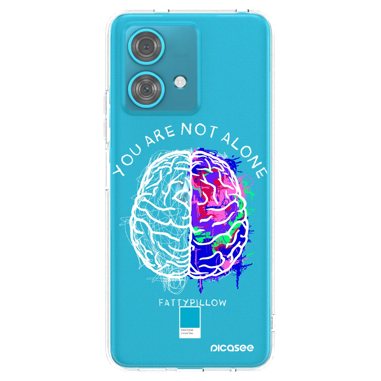 Picasee silikónový prehľadný obal pre Motorola Edge 40 Neo - Brain - White