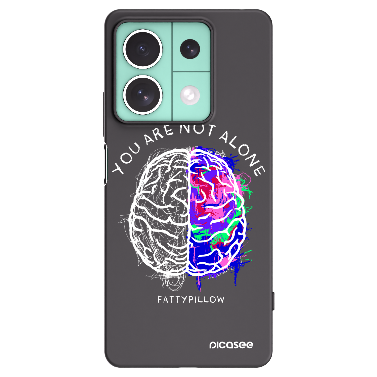 Picasee silikónový čierny obal pre Xiaomi Redmi Note 13 5G - Brain - White