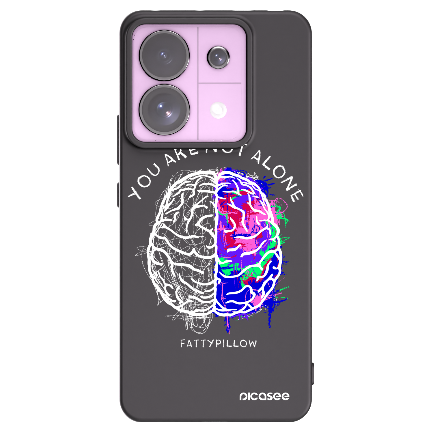 Picasee silikónový čierny obal pre Xiaomi Redmi Note 13 Pro 5G - Brain - White