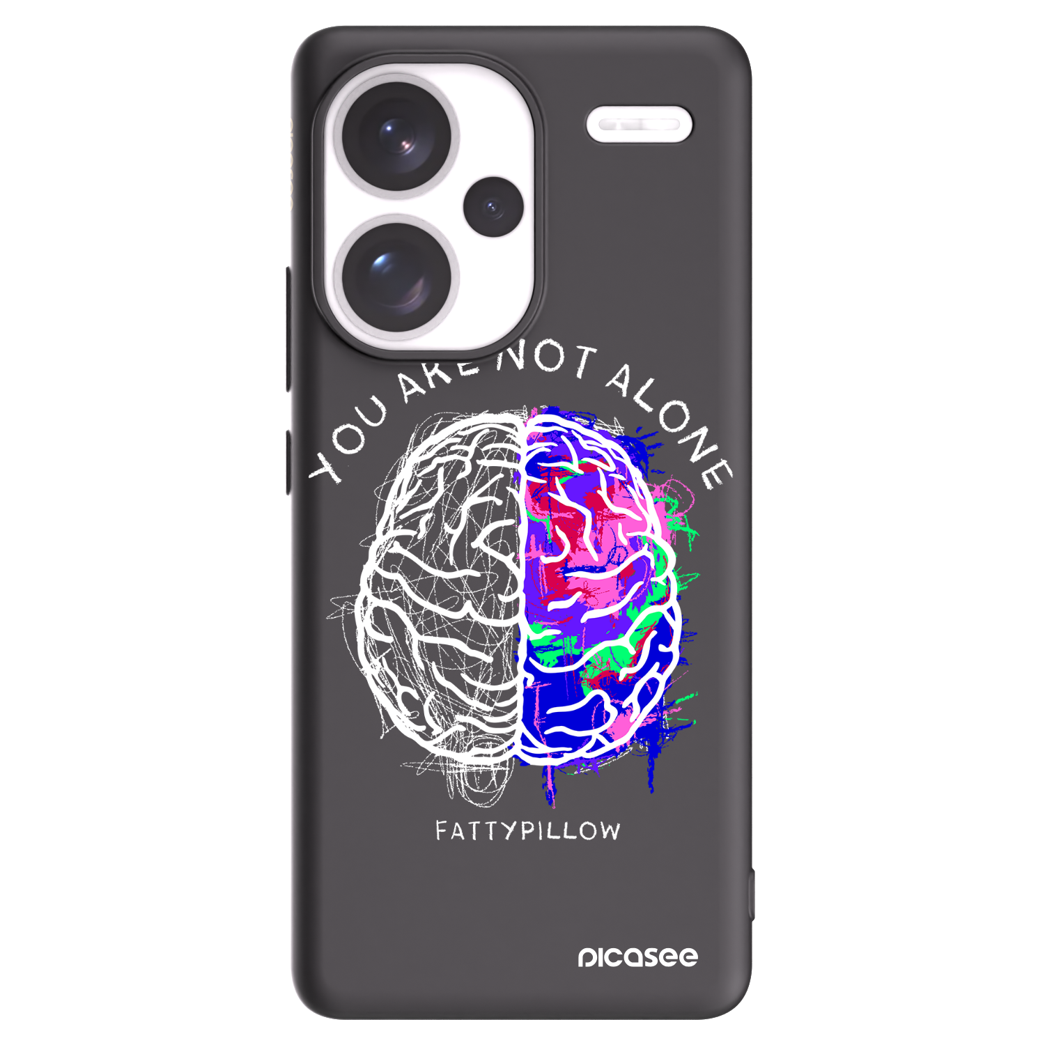 Silikónový čierny obal pre Xiaomi Redmi Note 13 Pro+ 5G - Brain - White