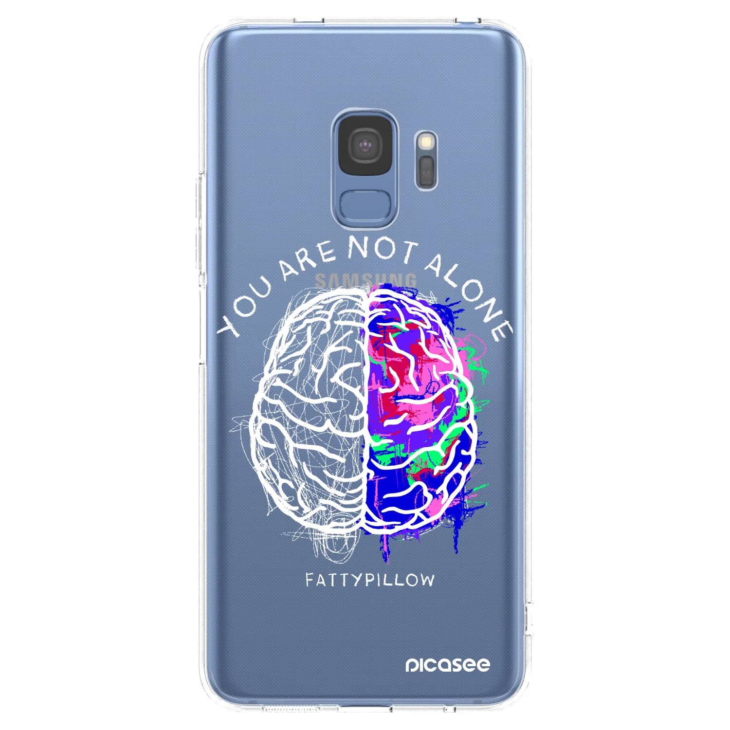 Picasee silikónový prehľadný obal pre Samsung Galaxy S9 G960F - Brain - White