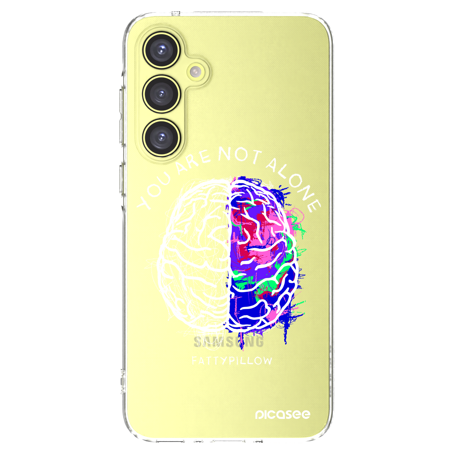 Picasee silikónový prehľadný obal pre Samsung Galaxy A35 5G A356B - Brain - White