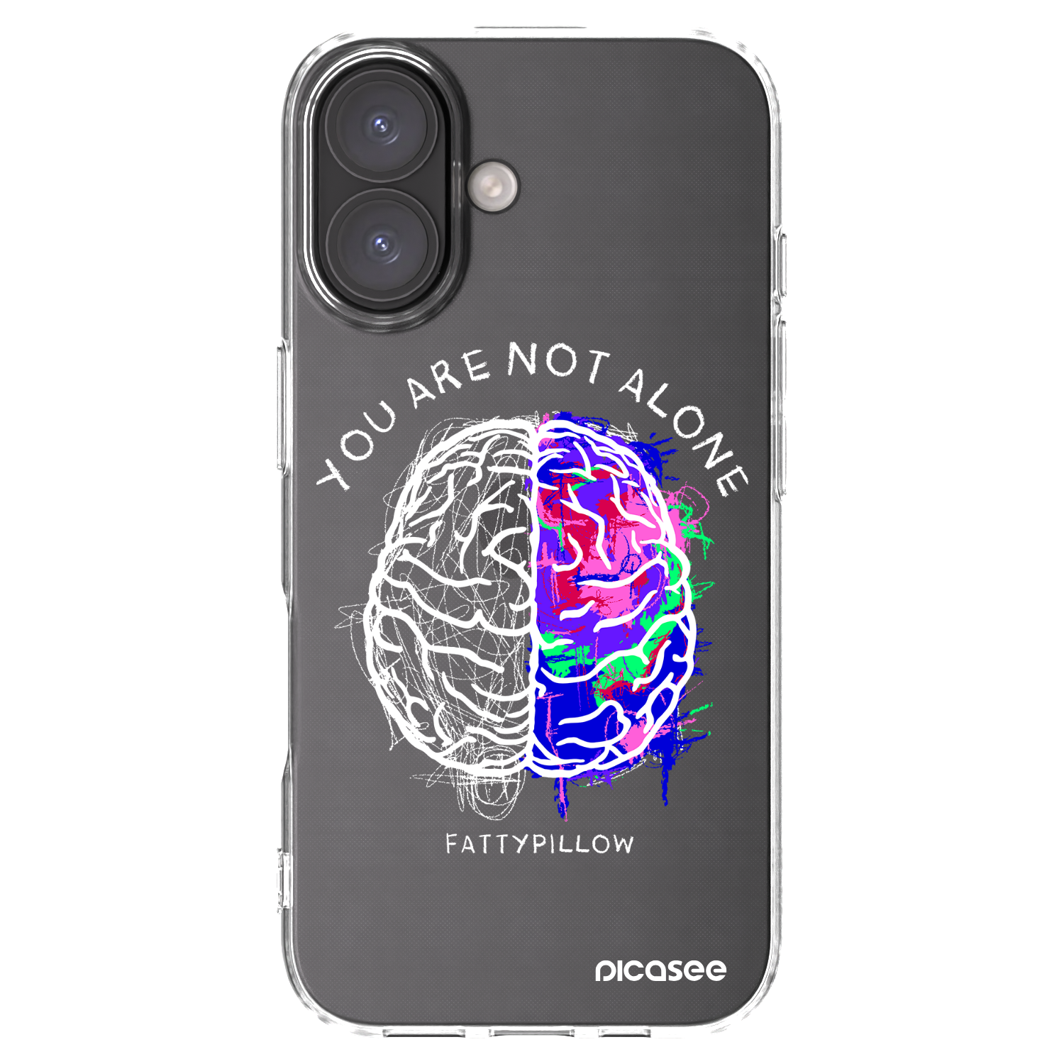 Picasee silikónový prehľadný obal pre Apple iPhone 16 - Brain - White