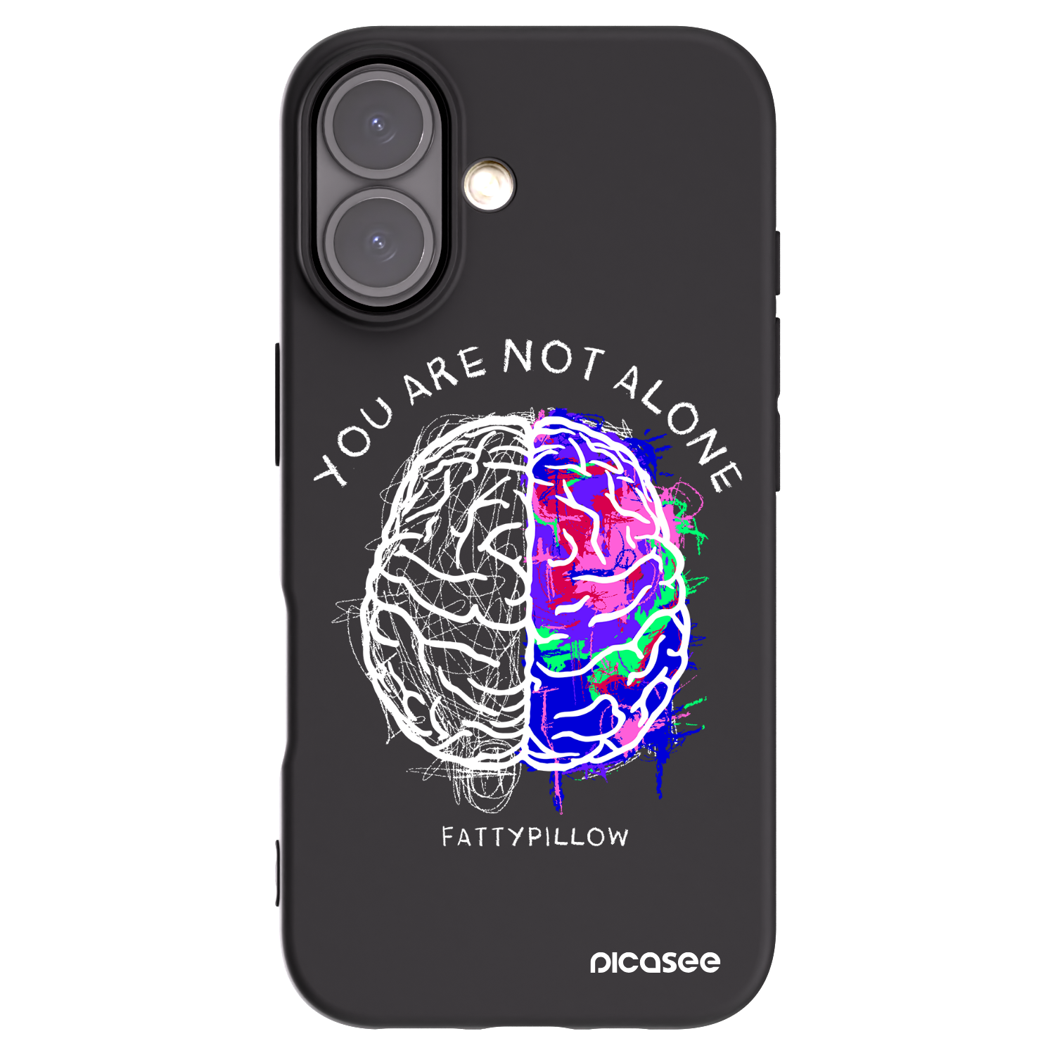 Picasee silikónový čierny obal pre Apple iPhone 16 - Brain - White
