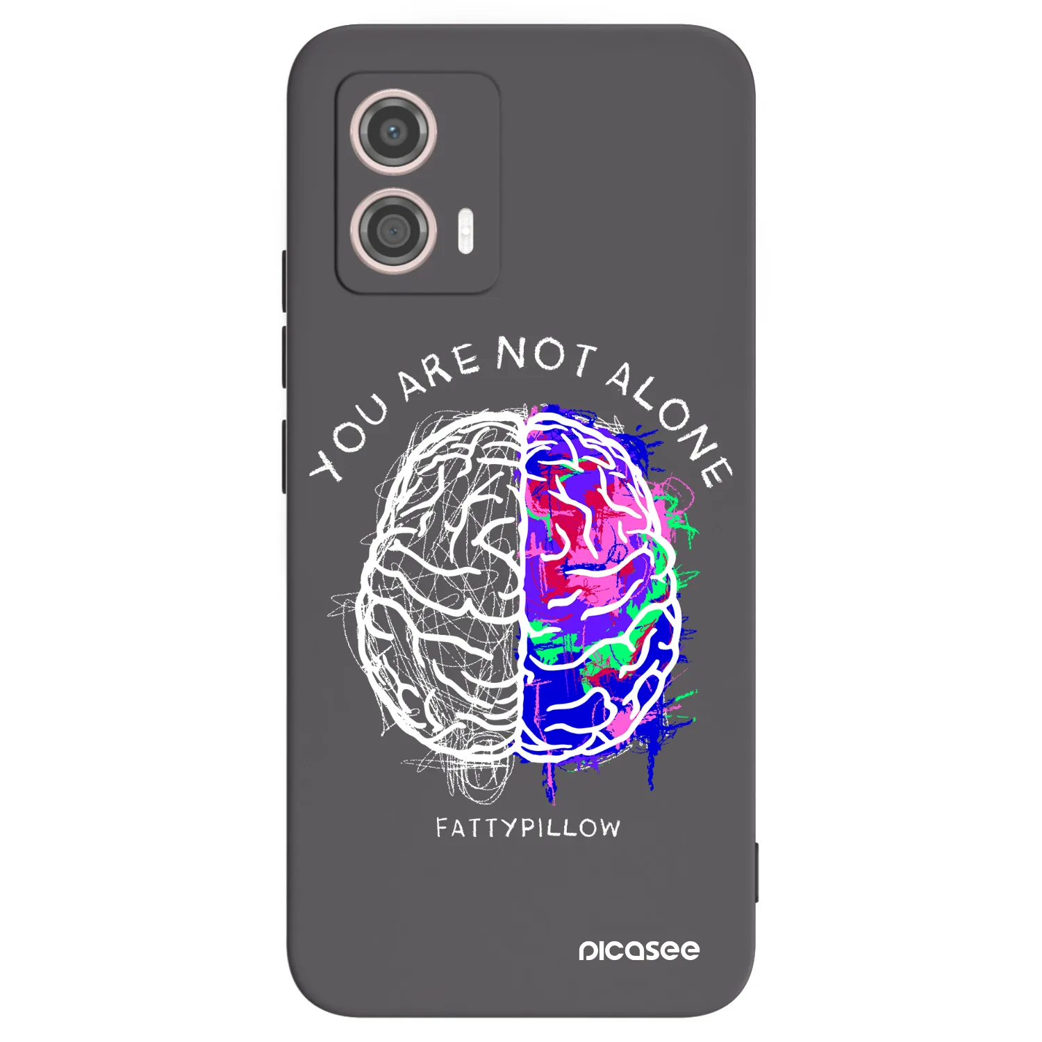Picasee silikónový čierny obal pre Motorola Moto G53 5G - Brain - White