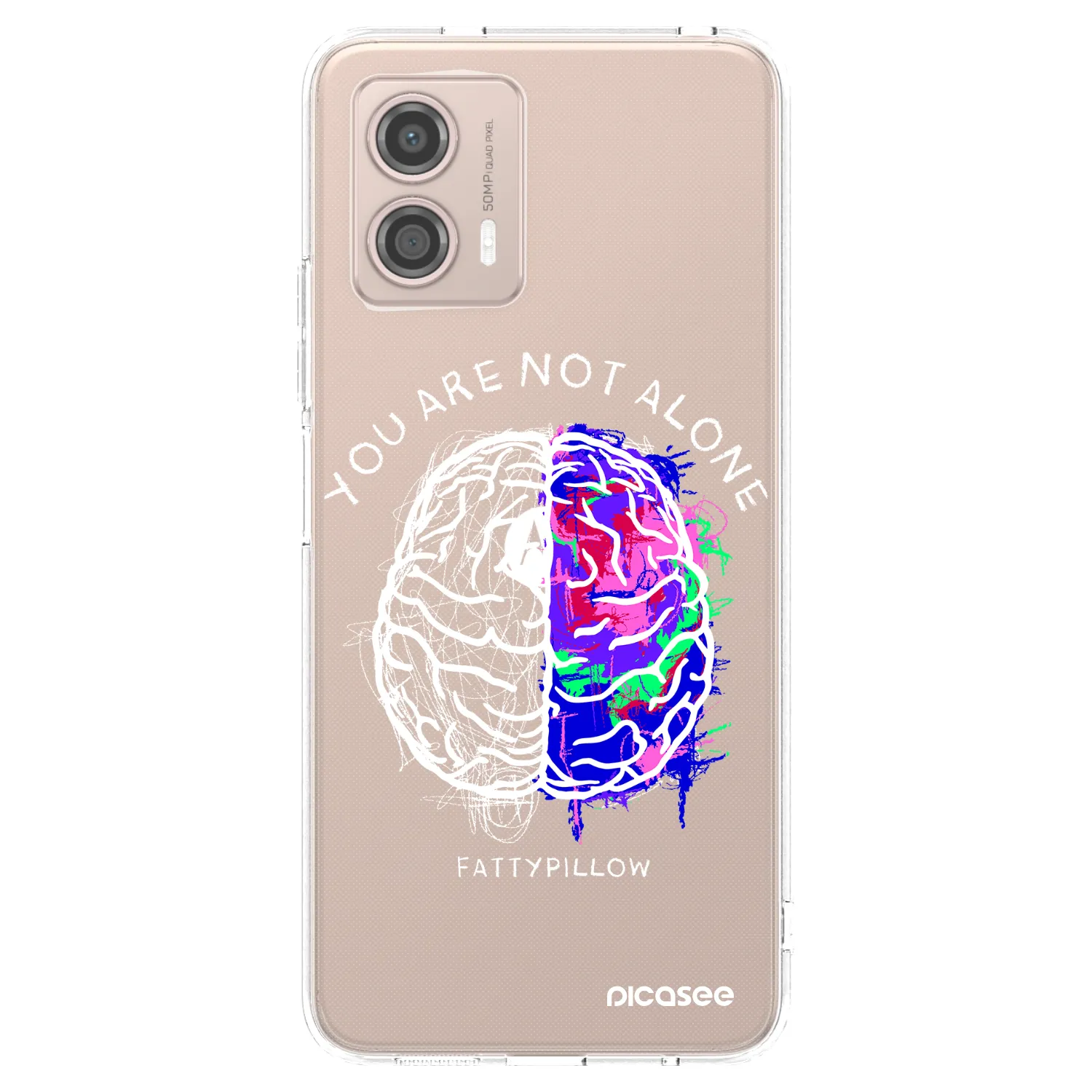Picasee silikónový prehľadný obal pre Motorola Moto G53 5G - Brain - White