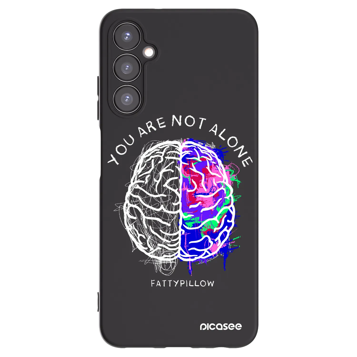 Picasee silikónový čierny obal pre Samsung Galaxy A05s A057G - Brain - White