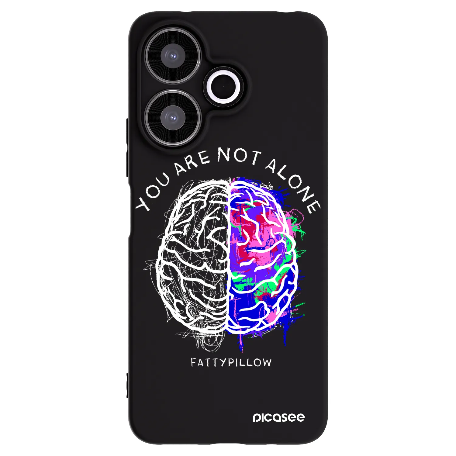 Silikónový čierny obal pre Xiaomi Redmi 13 4G - Brain - White