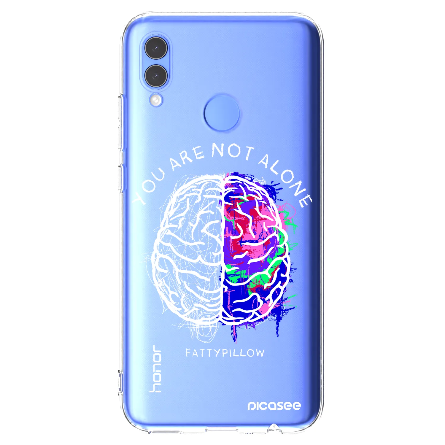 Picasee silikónový prehľadný obal pre Huawei P Smart 2019 - Brain - White