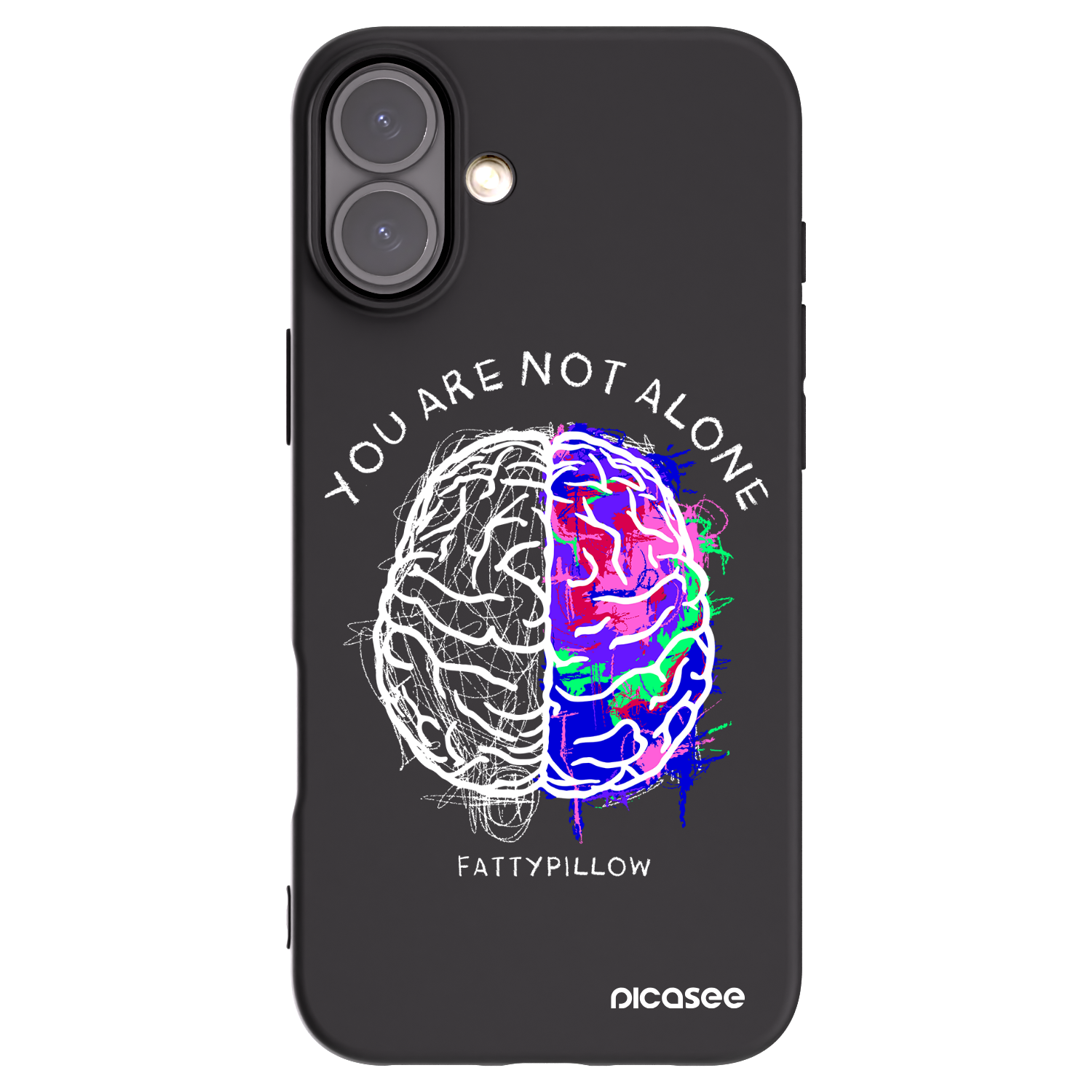 Picasee silikónový čierny obal pre Apple iPhone 16 Plus - Brain - White