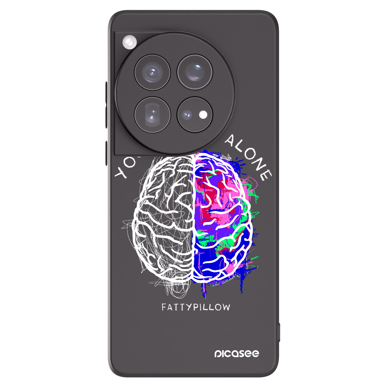 Silikónový čierny obal pre OnePlus 12 5G - Brain - White