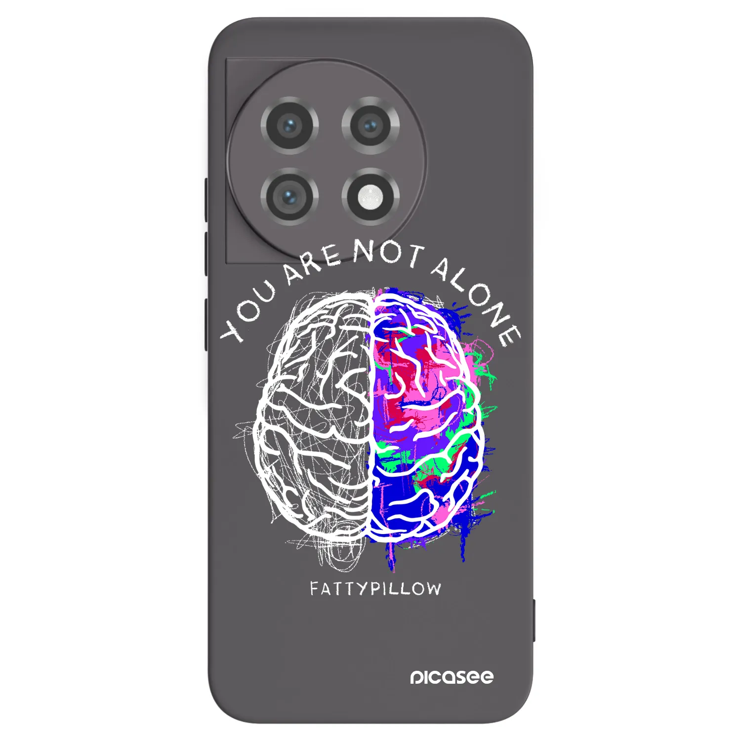 Picasee silikónový čierny obal pre OnePlus 11 5G - Brain - White