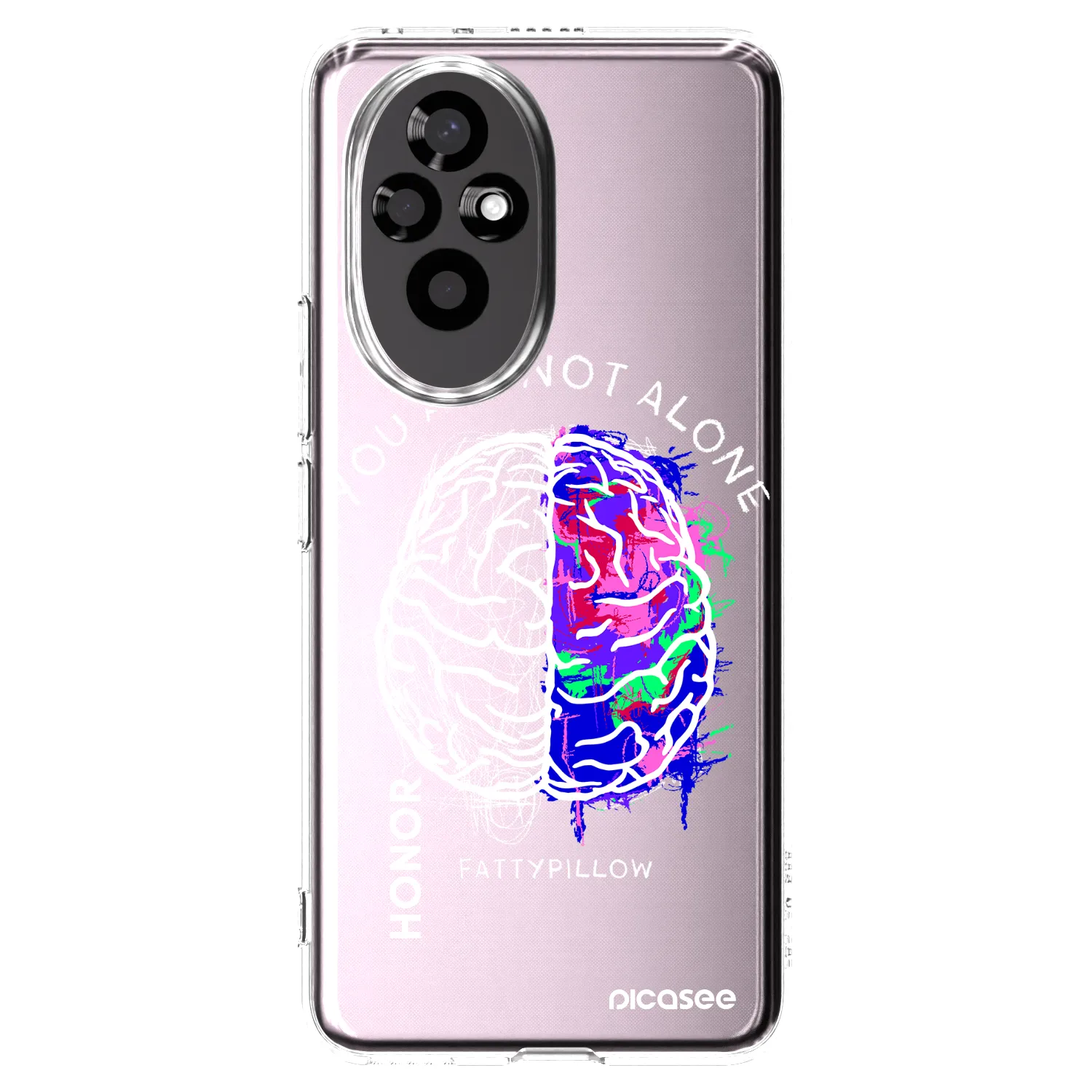Picasee silikónový prehľadný obal pre Honor 200 Pro 5G - Brain - White