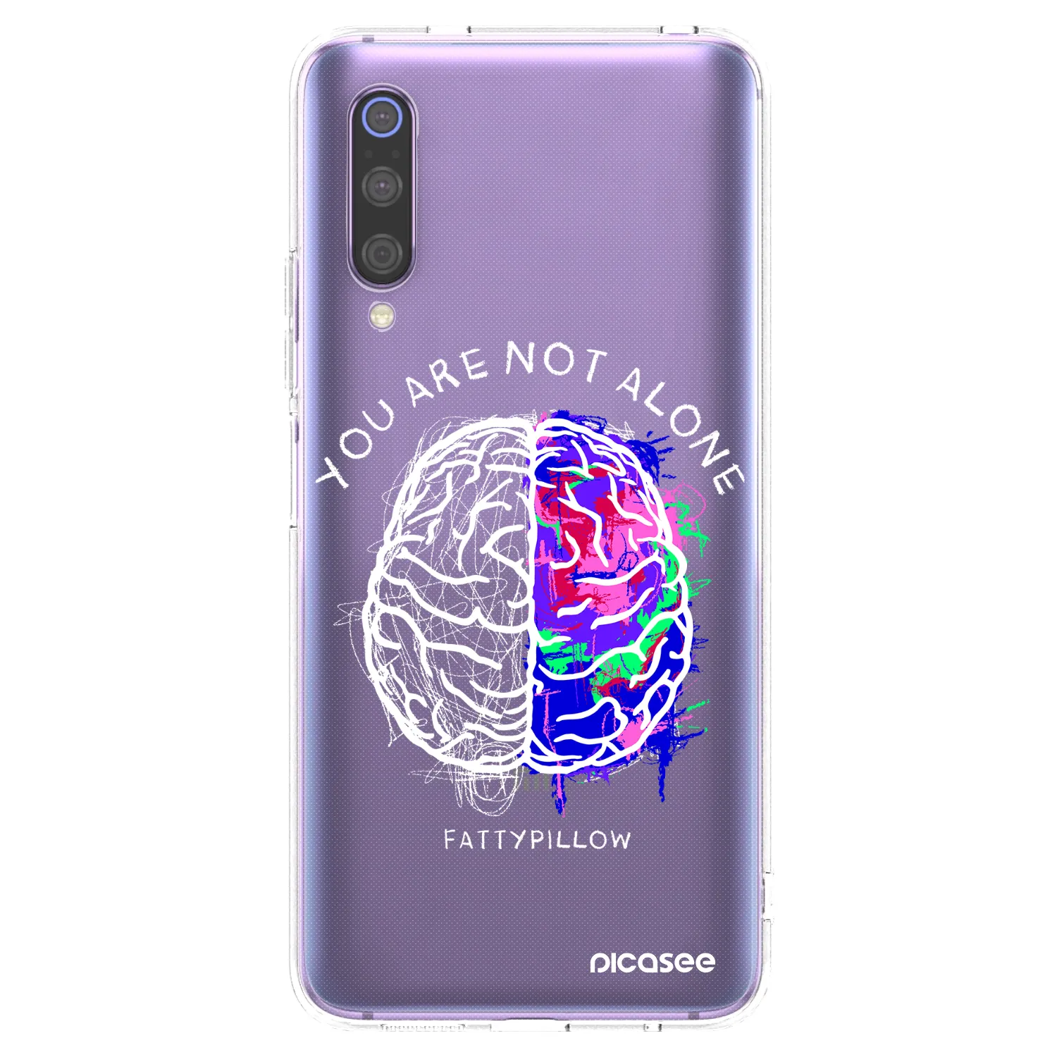 Picasee silikónový prehľadný obal pre Xiaomi Mi 9 - Brain - White