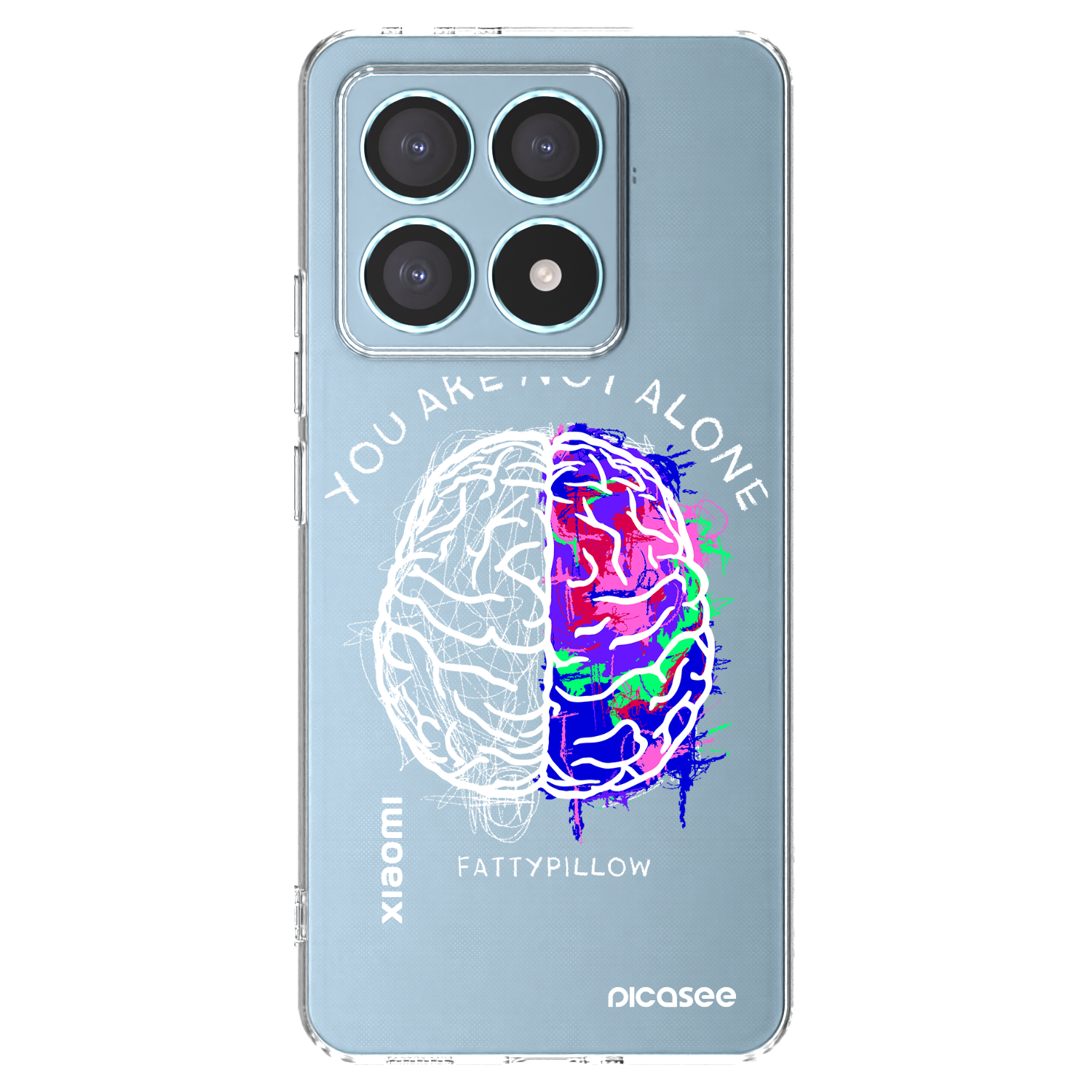 Picasee silikónový prehľadný obal pre Xiaomi 14T Pro - Brain - White