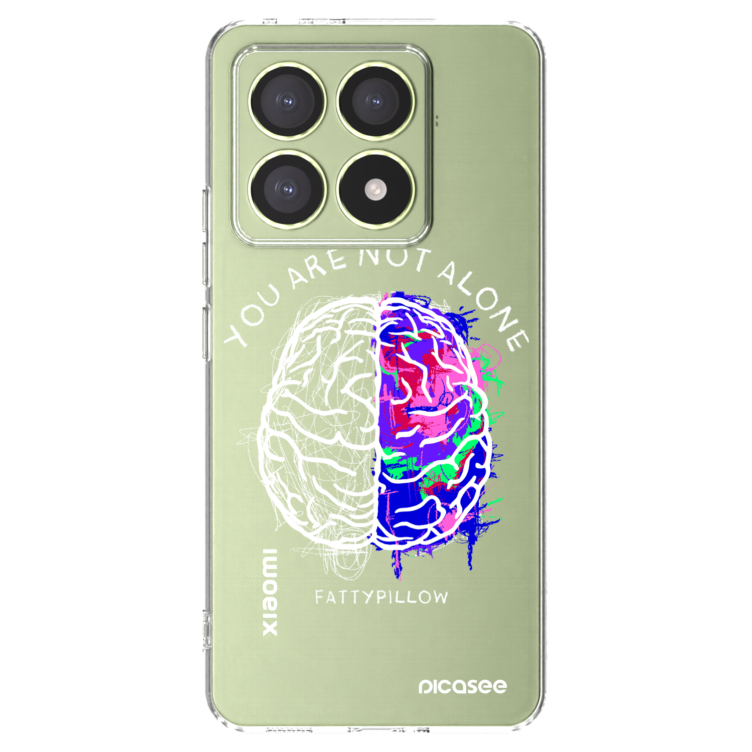 Picasee silikónový prehľadný obal pre Xiaomi 14T - Brain - White