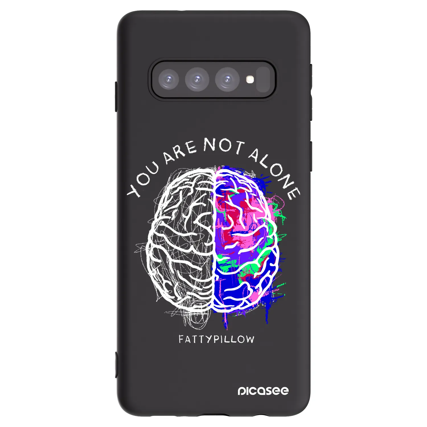 Picasee silikónový čierny obal pre Samsung Galaxy S10 G973 - Brain - White