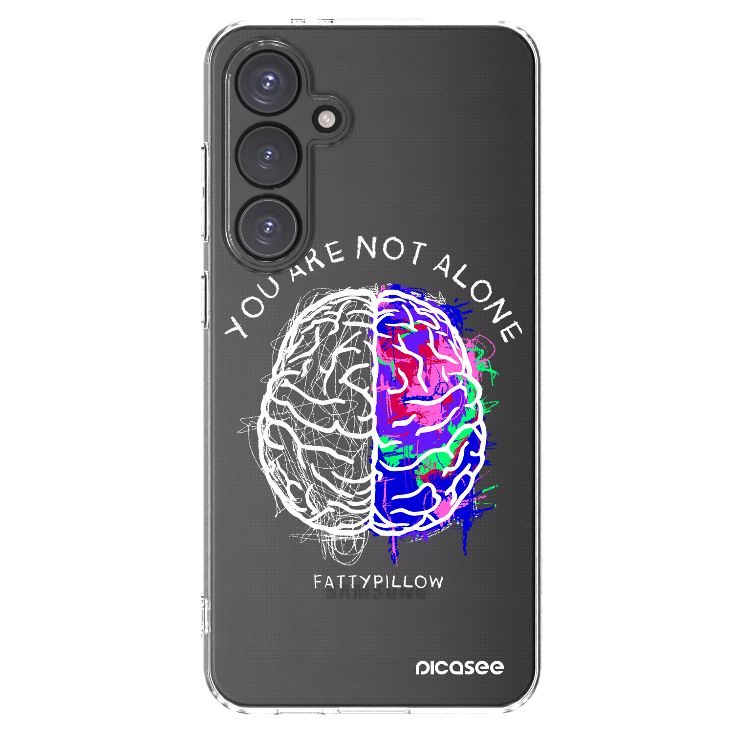 Picasee silikónový prehľadný obal pre Samsung Galaxy S24 FE S721B - Brain - White