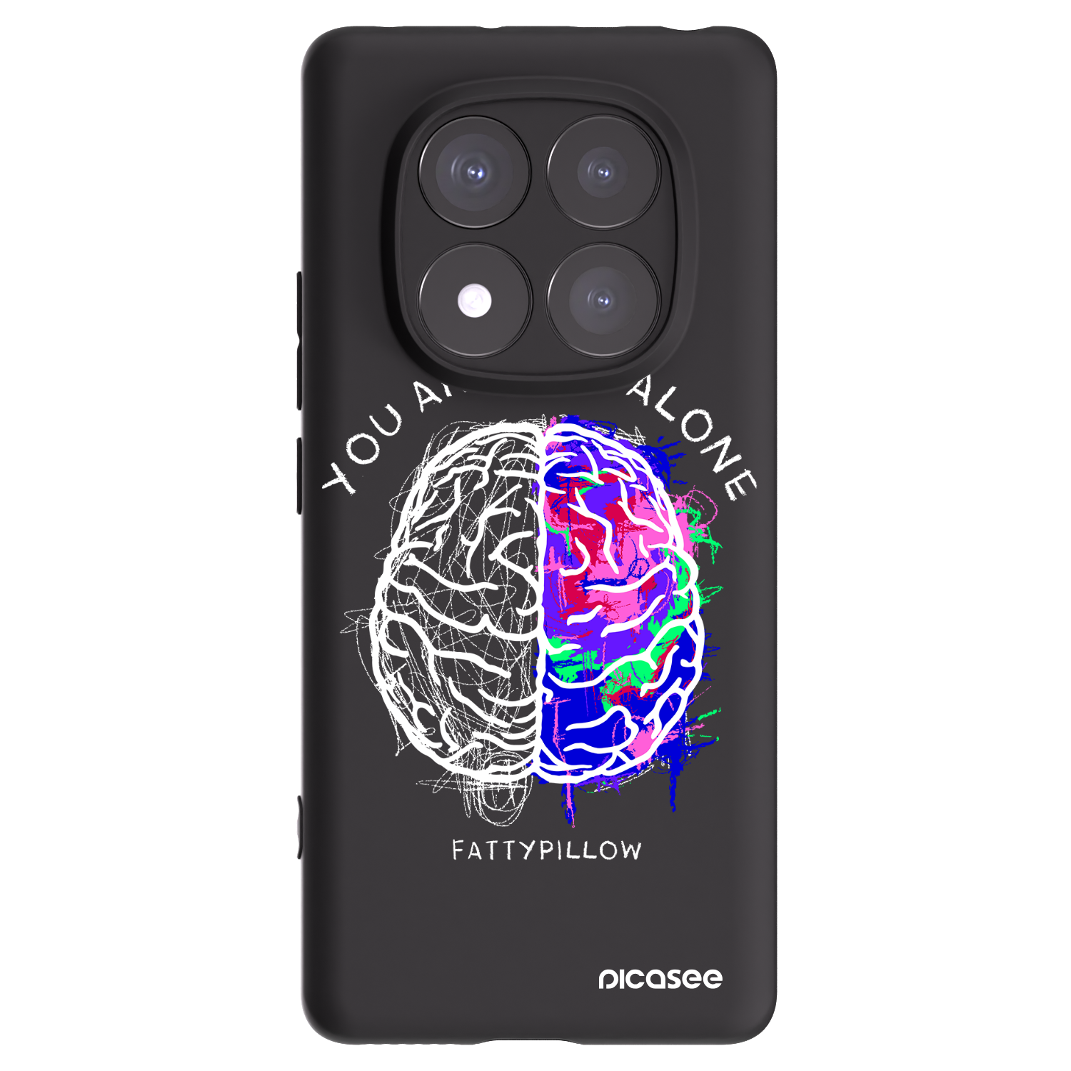 Picasee silikónový čierny obal pre Xiaomi Redmi Note 14 Pro+ 5G - Brain - White