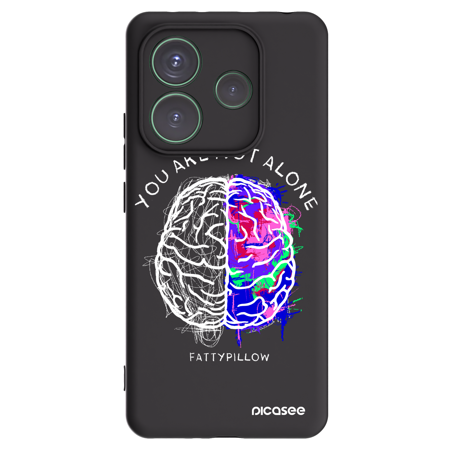 Silikónový čierny obal pre Xiaomi Redmi Note 14 5G - Brain - White