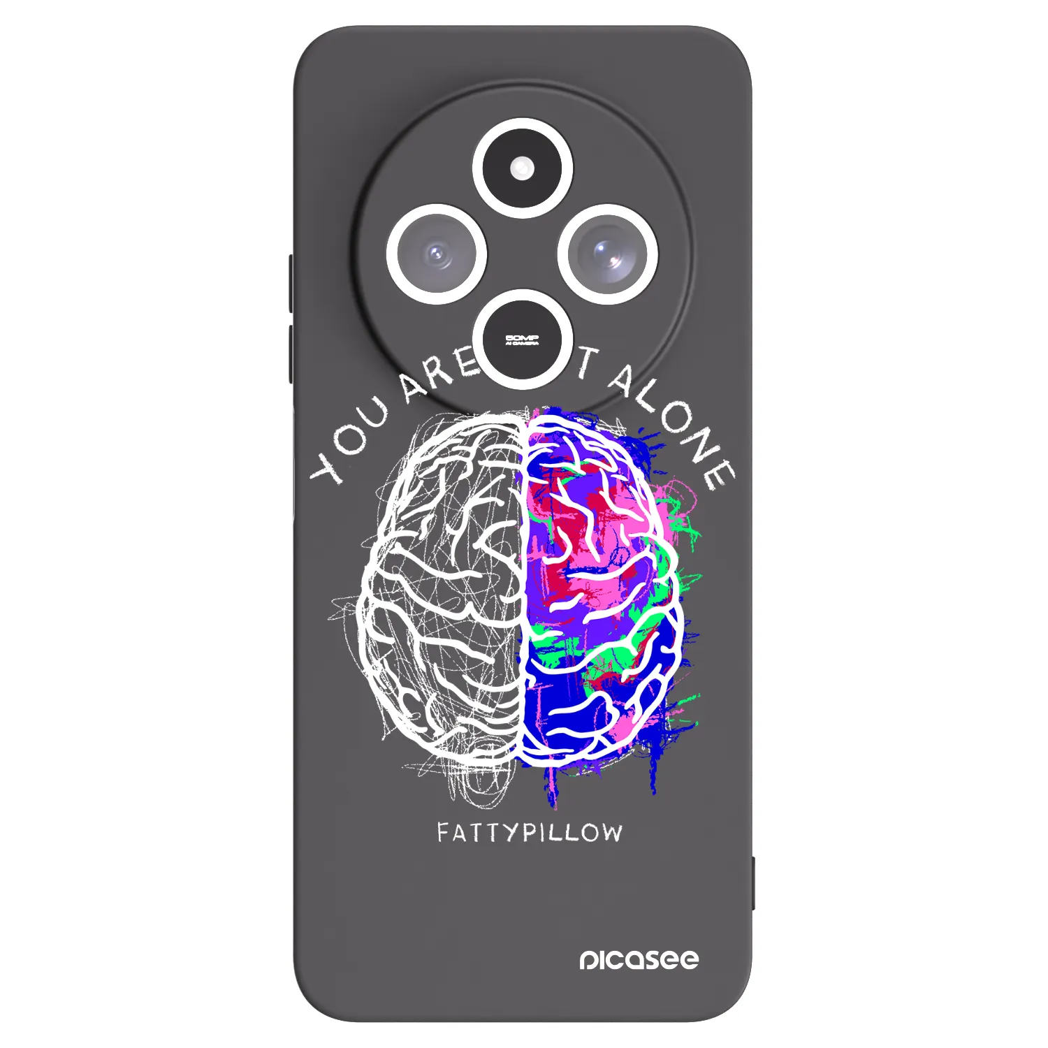 Picasee silikónový čierny obal pre Xiaomi Redmi 14C - Brain - White