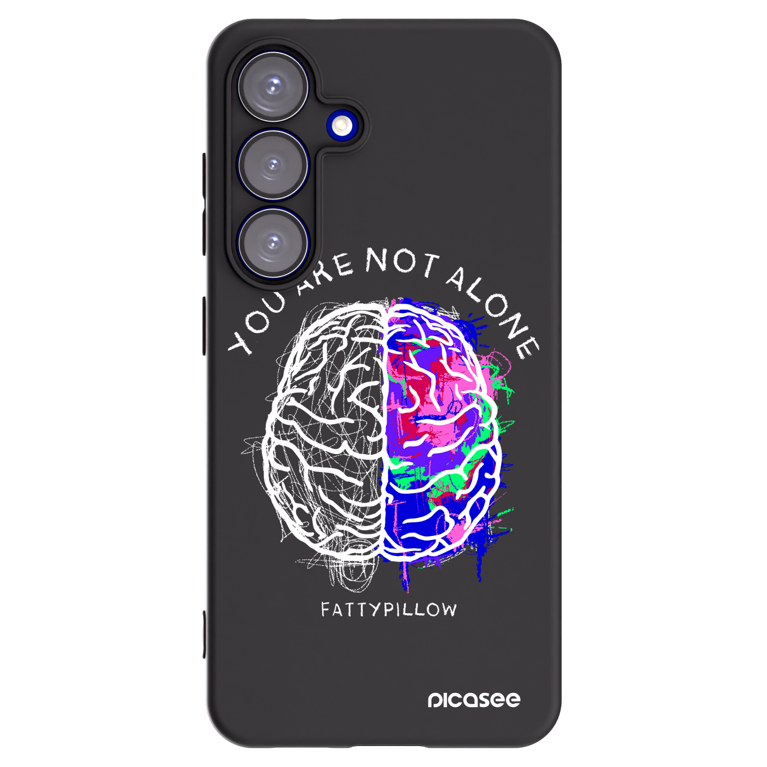 Picasee silikónový čierny obal pre Samsung Galaxy S25 5G - Brain - White