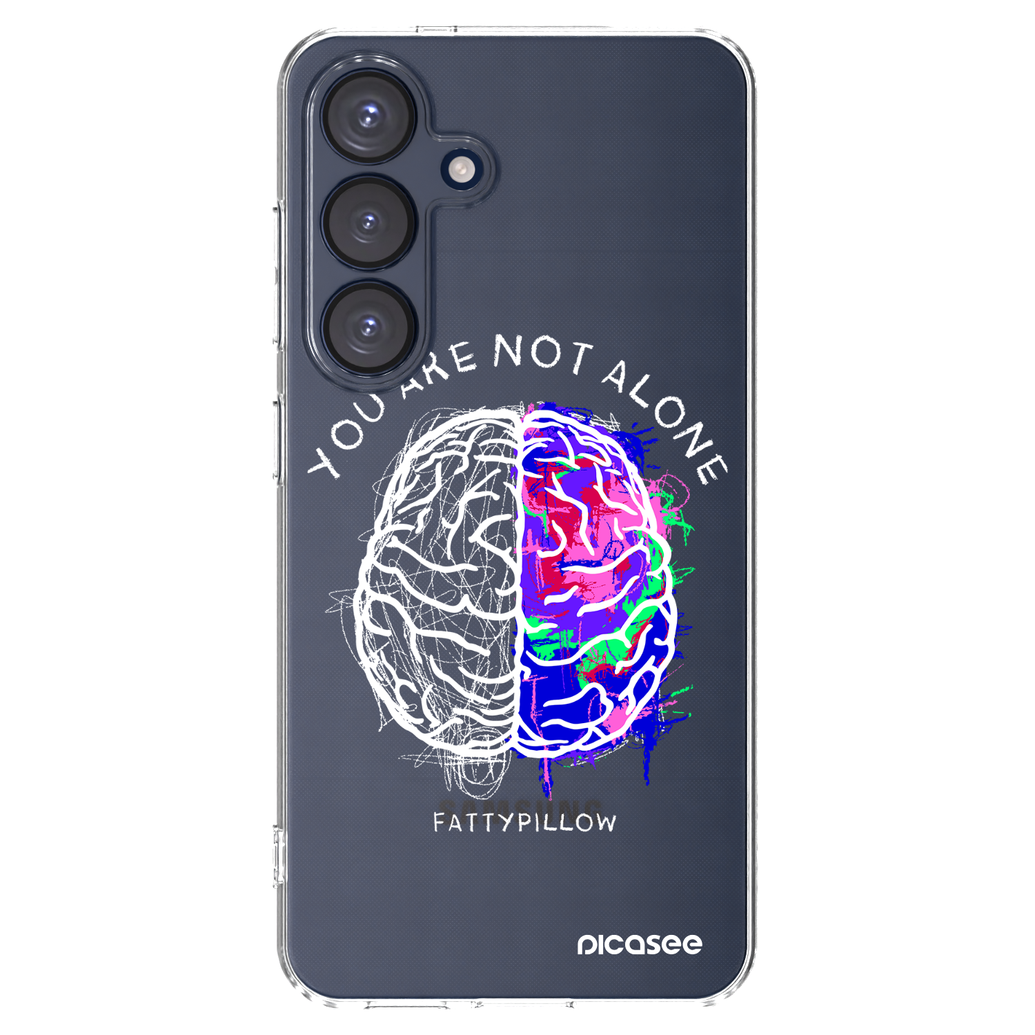 Picasee silikónový prehľadný obal pre Samsung Galaxy S25 5G - Brain - White