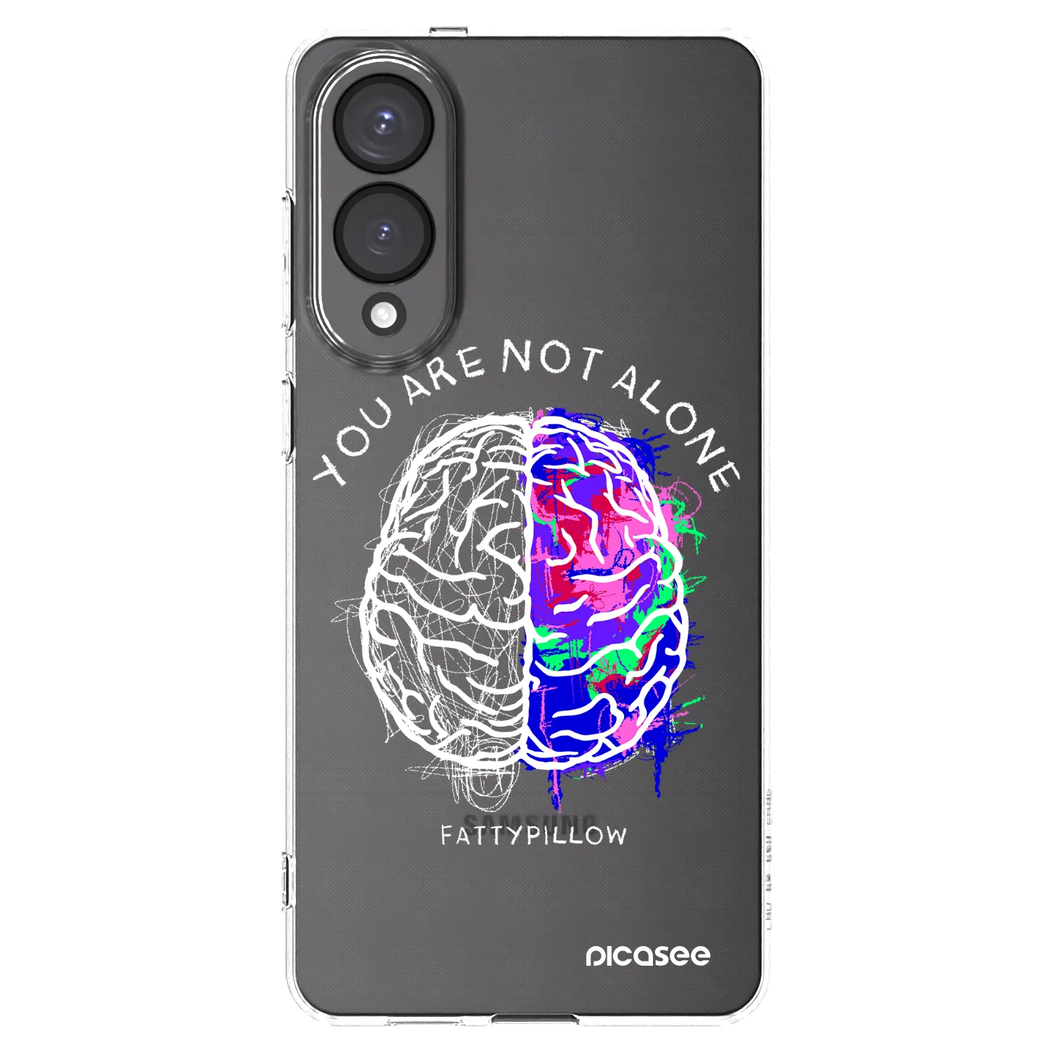 Silikónový prehľadný obal pre Samsung Galaxy S25 Edge 5G - Brain - White