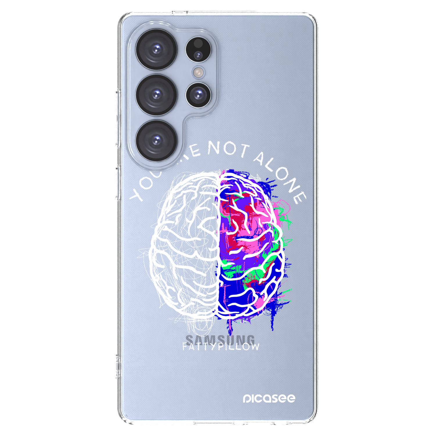 Picasee silikónový prehľadný obal pre Samsung Galaxy S25 Ultra 5G - Brain - White