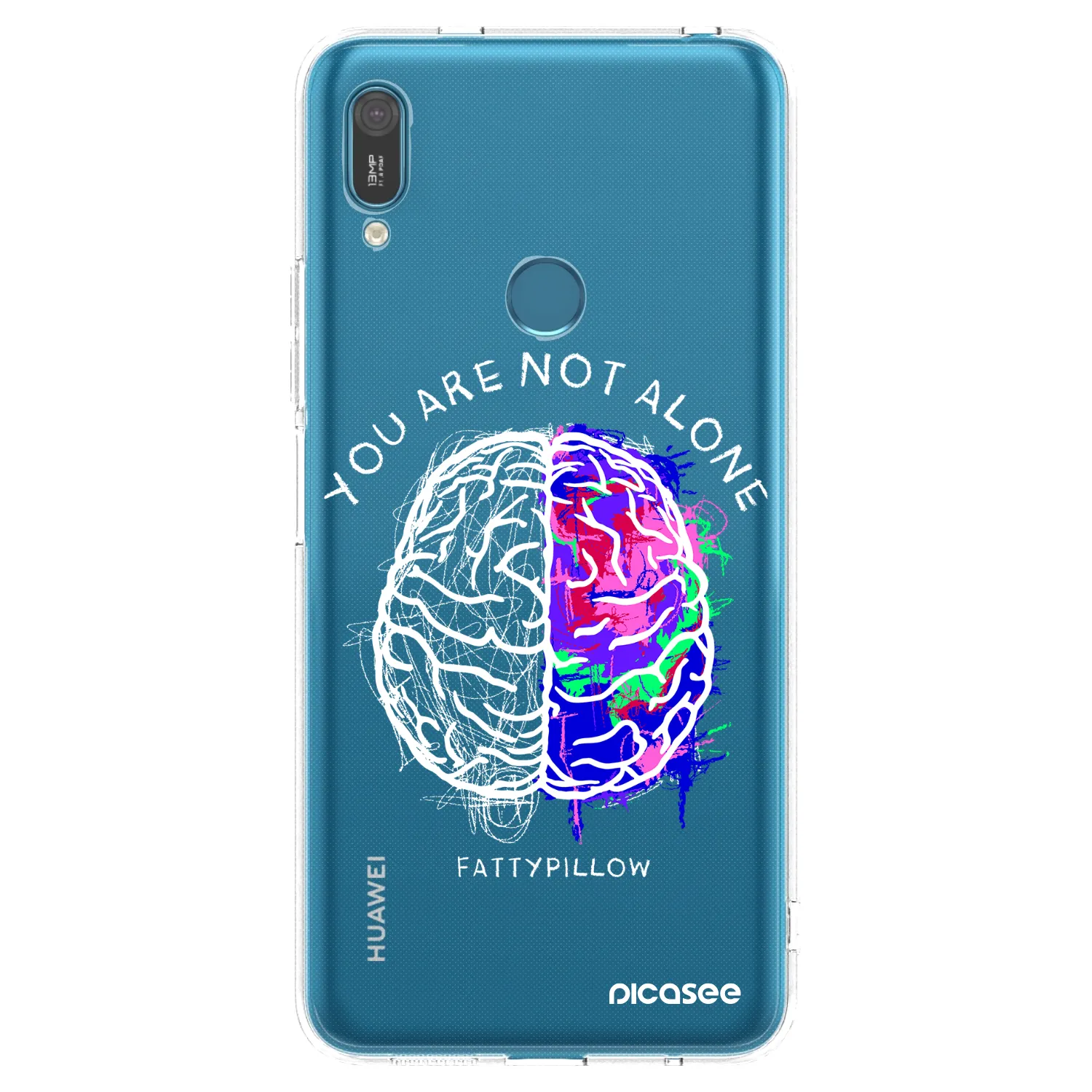 Picasee silikónový prehľadný obal pre Huawei Y7 2019 - Brain - White