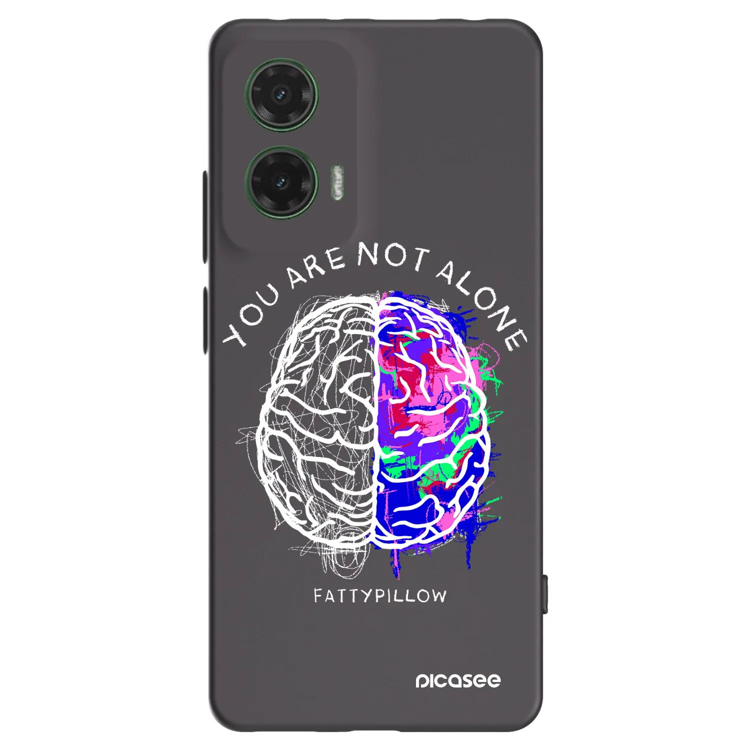 Picasee silikónový čierny obal pre Motorola Moto G35 5G - Brain - White