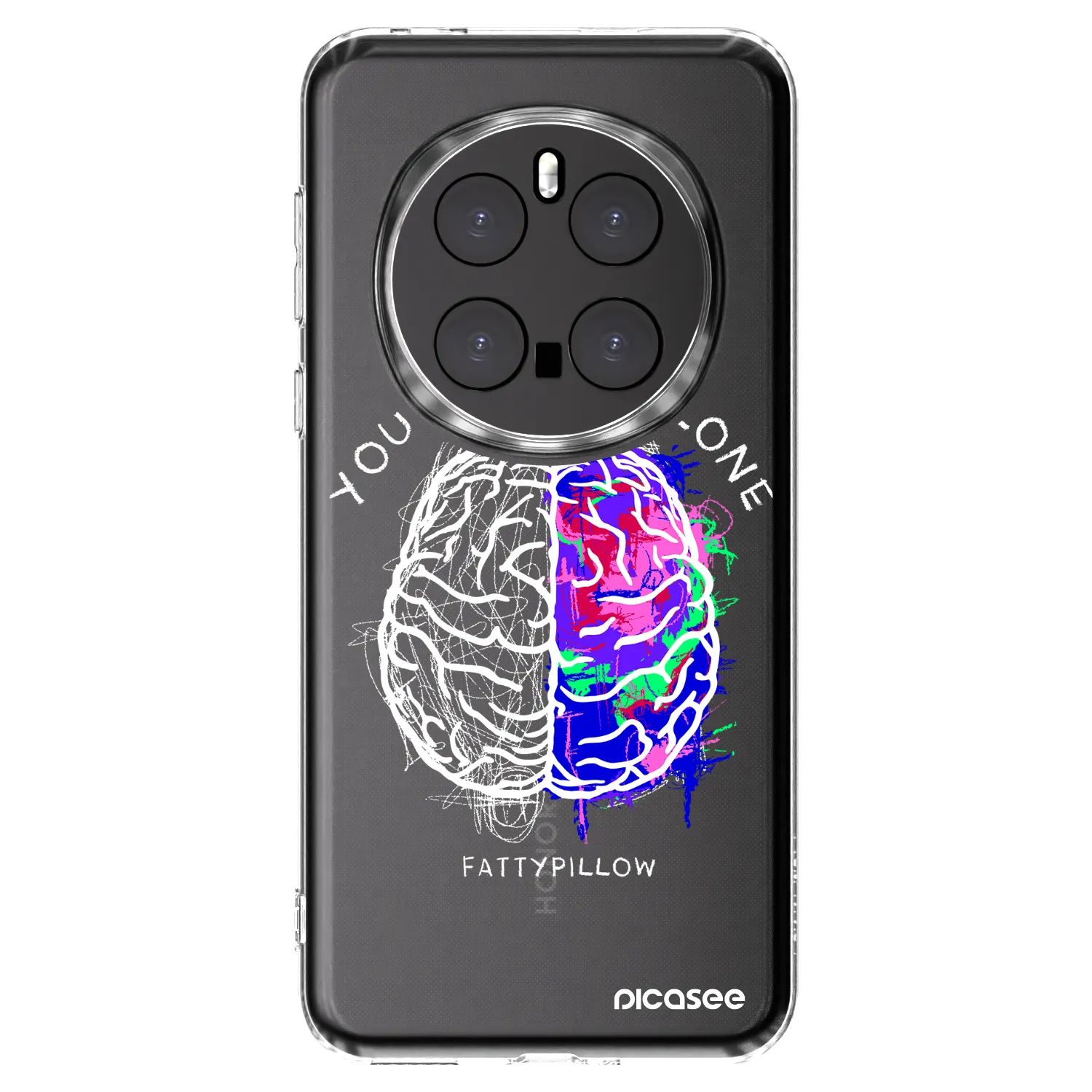 Picasee silikónový prehľadný obal pre Honor Magic7 Pro 5G - Brain - White