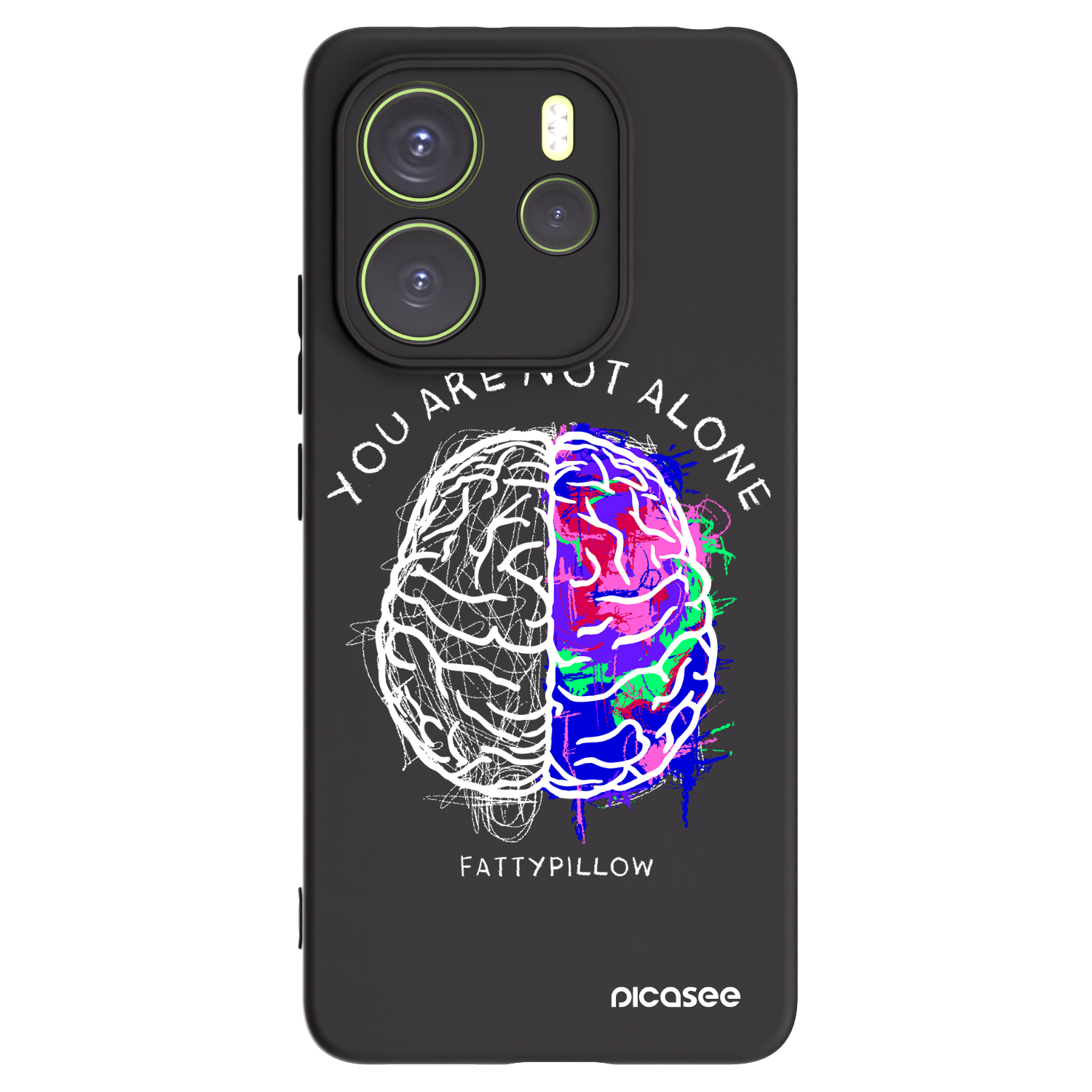Picasee silikónový čierny obal pre Xiaomi Redmi Note 14 4G - Brain - White