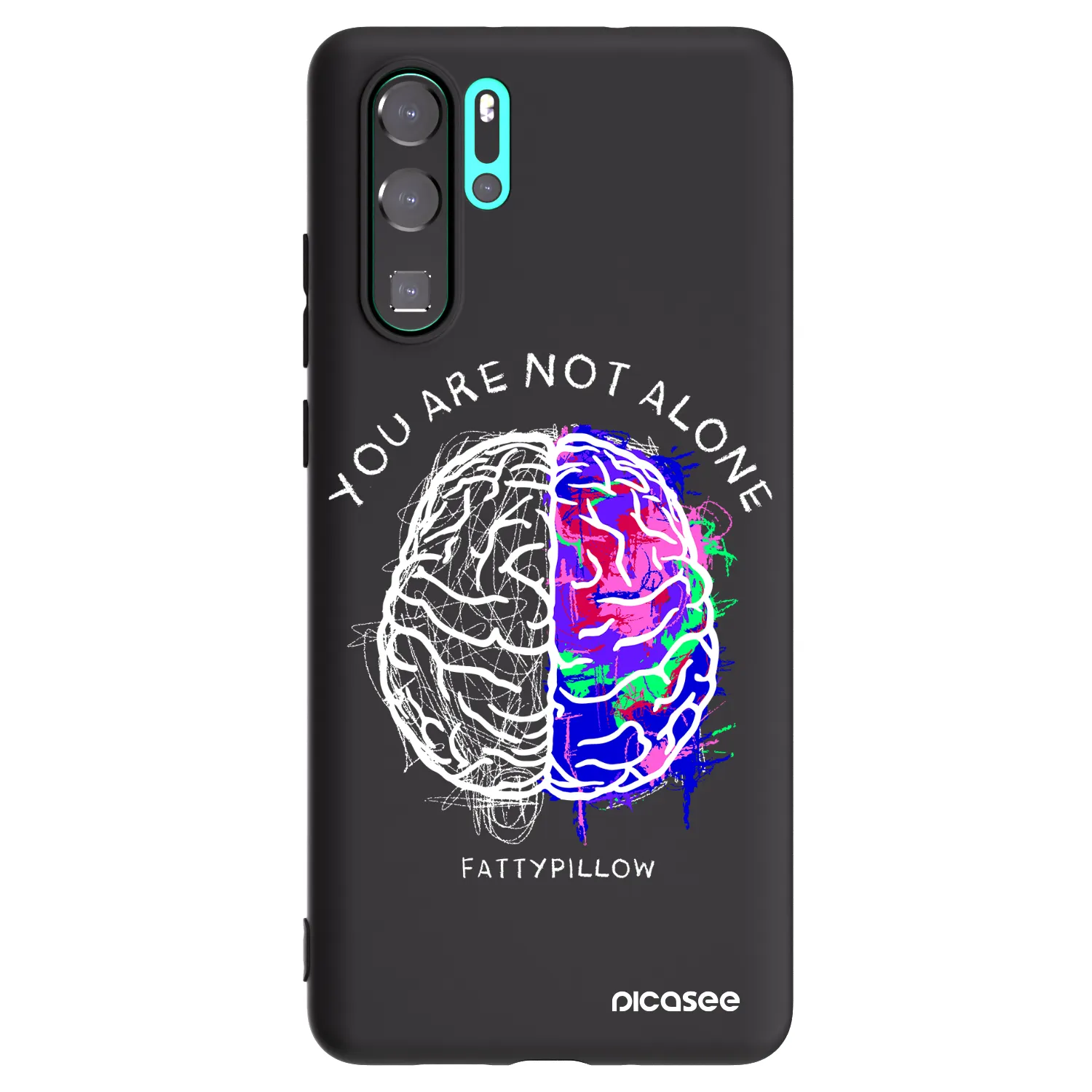 Picasee silikónový čierny obal pre Huawei P30 Pro - Brain - White