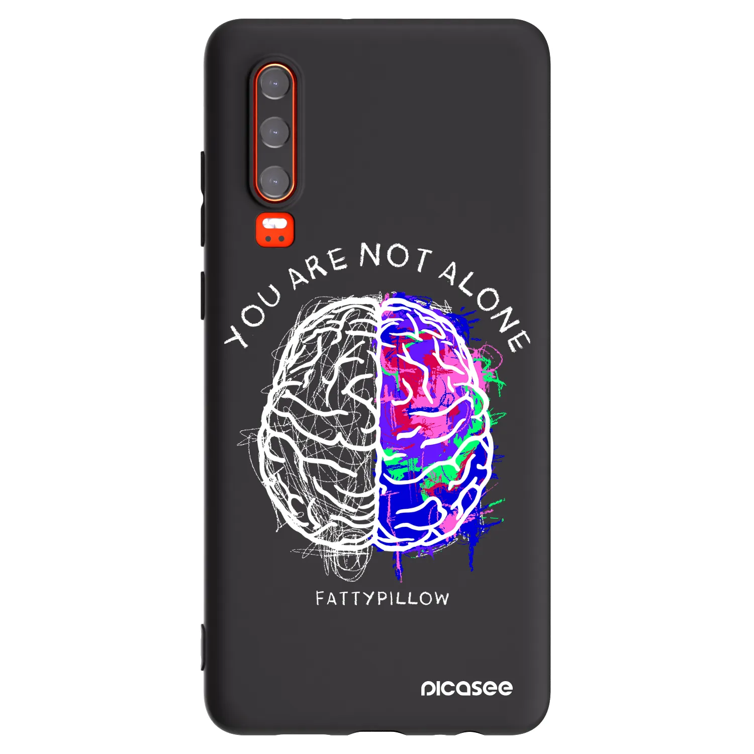 Picasee silikónový čierny obal pre Huawei P30 - Brain - White