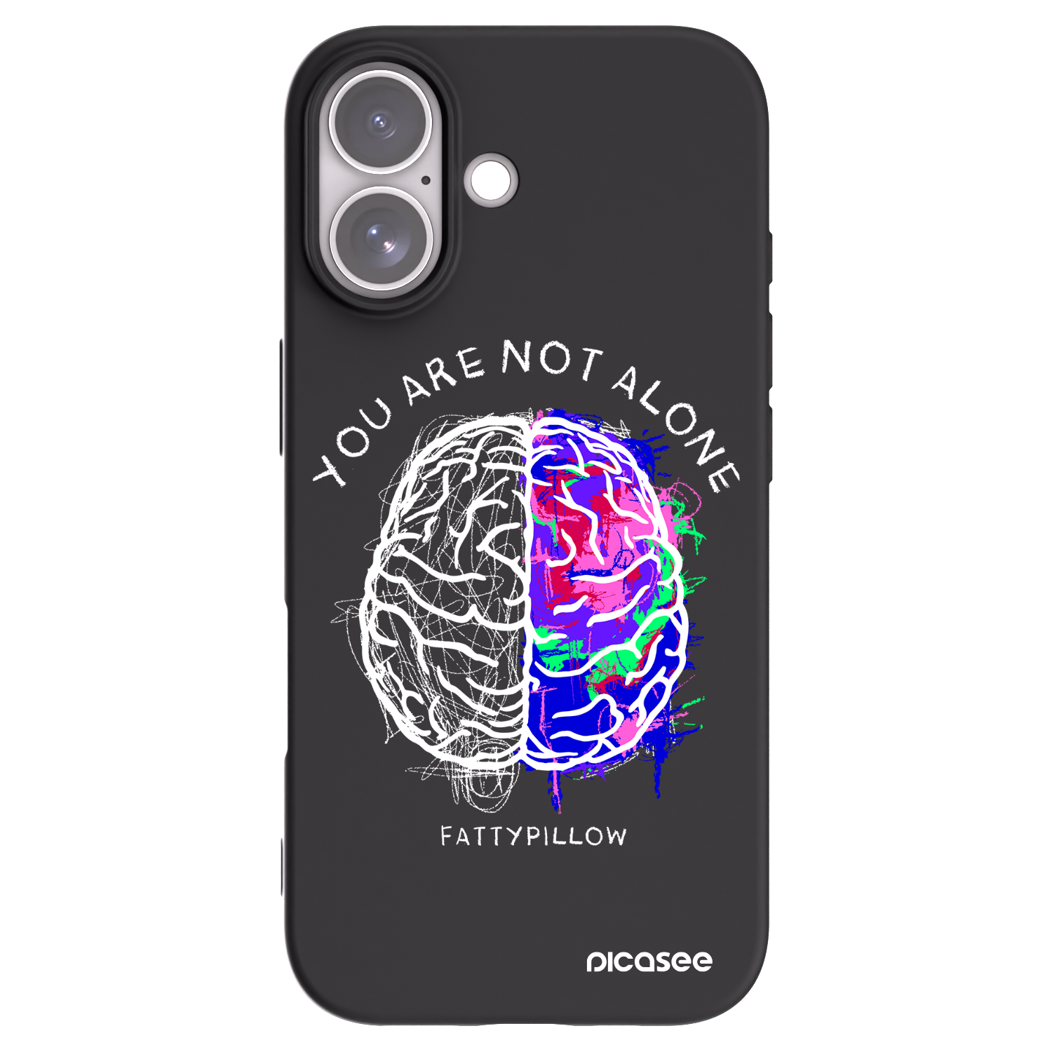 Picasee silikónový čierny obal pre Apple iPhone 17 - Brain - White