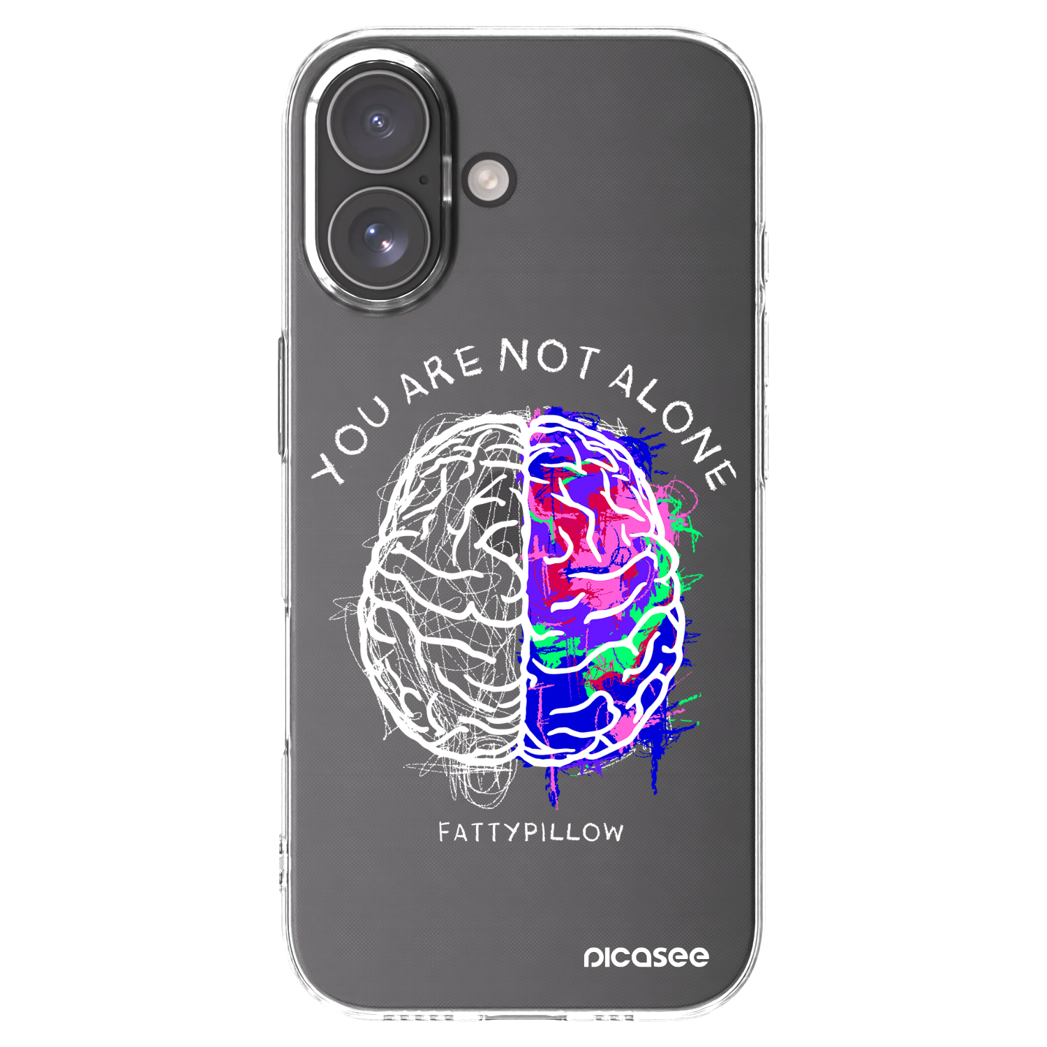 Picasee silikónový prehľadný obal pre Apple iPhone 17 - Brain - White