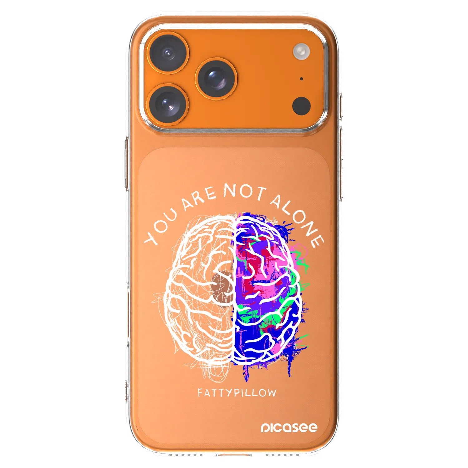 Picasee silikónový prehľadný obal pre Apple iPhone 17 Pro Max - Brain - White