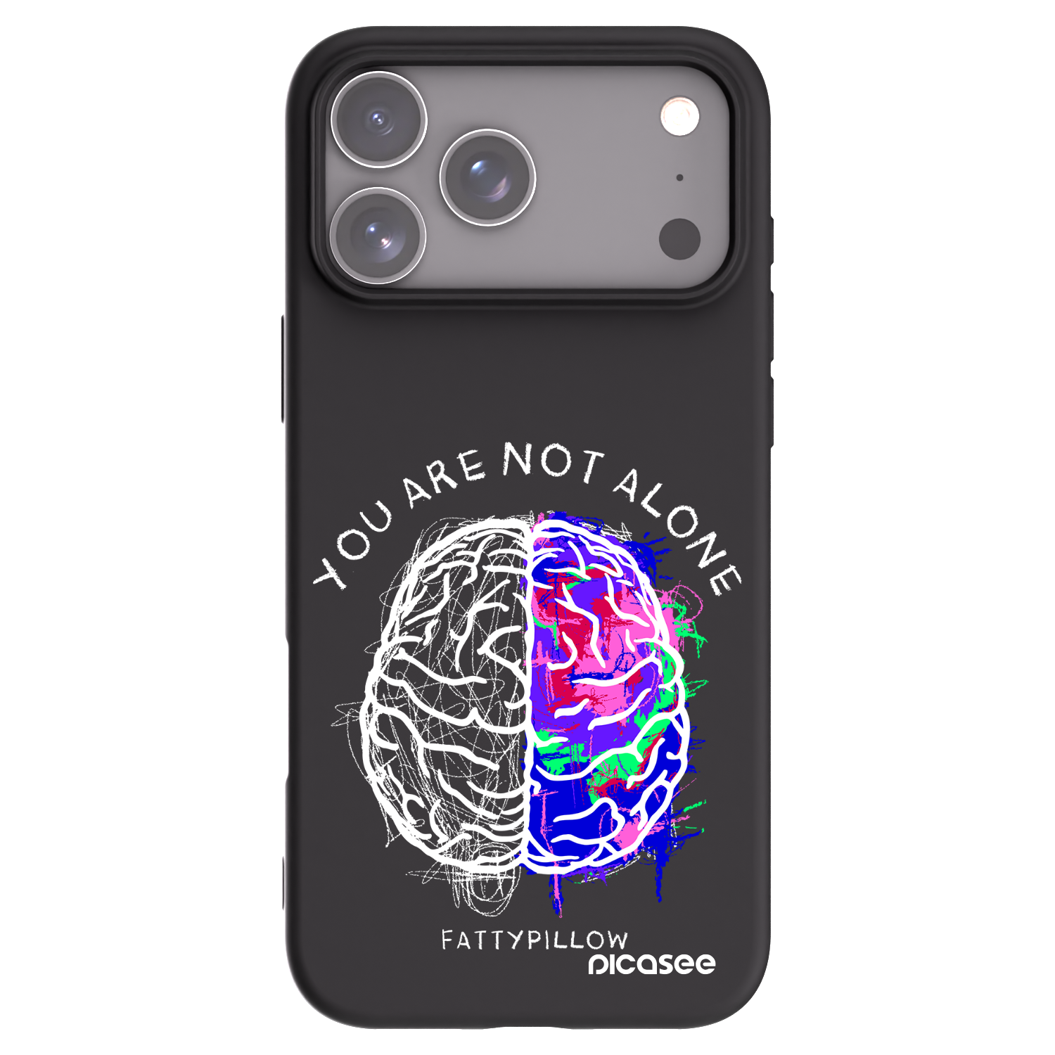 Picasee silikónový čierny obal pre Apple iPhone 17 Pro Max - Brain - White