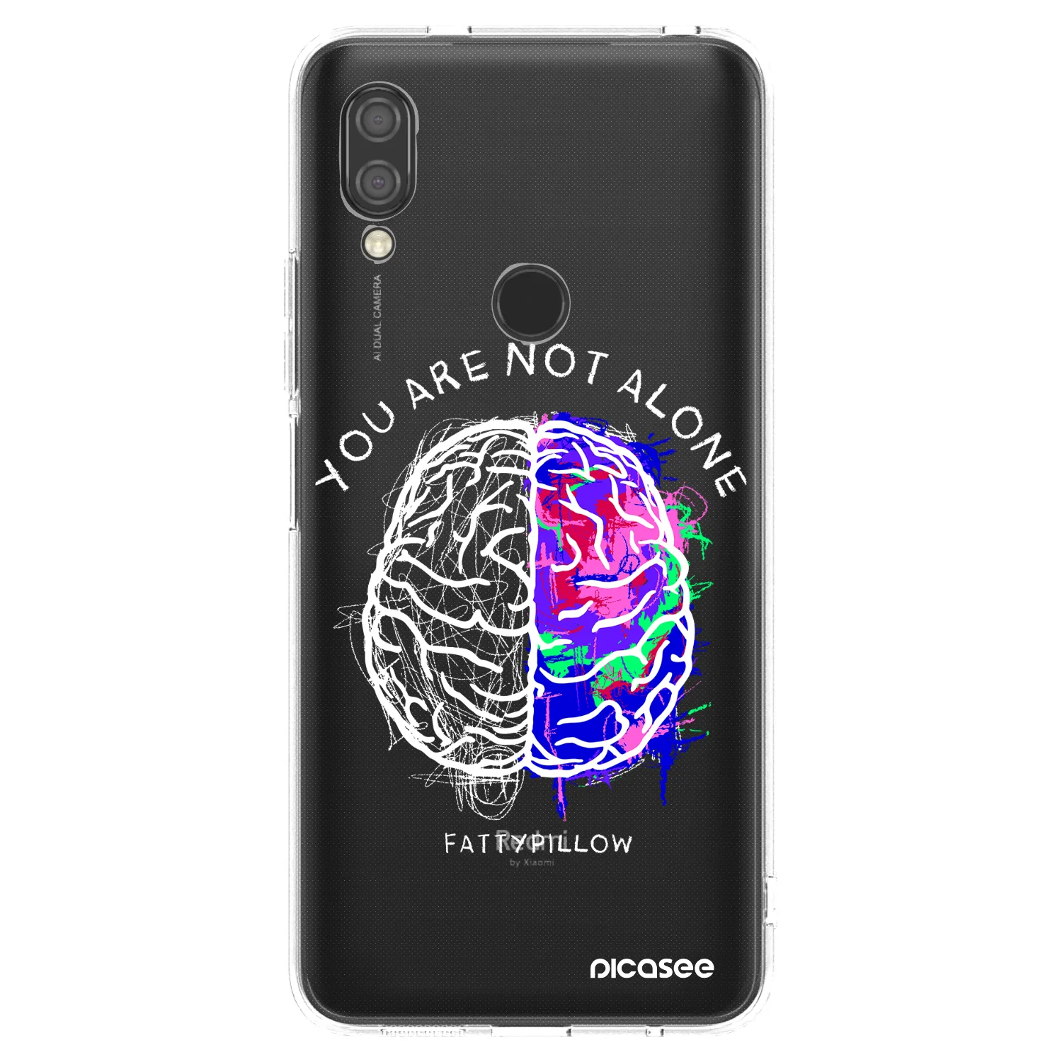 Picasee silikónový prehľadný obal pre Xiaomi Redmi 7 - Brain - White