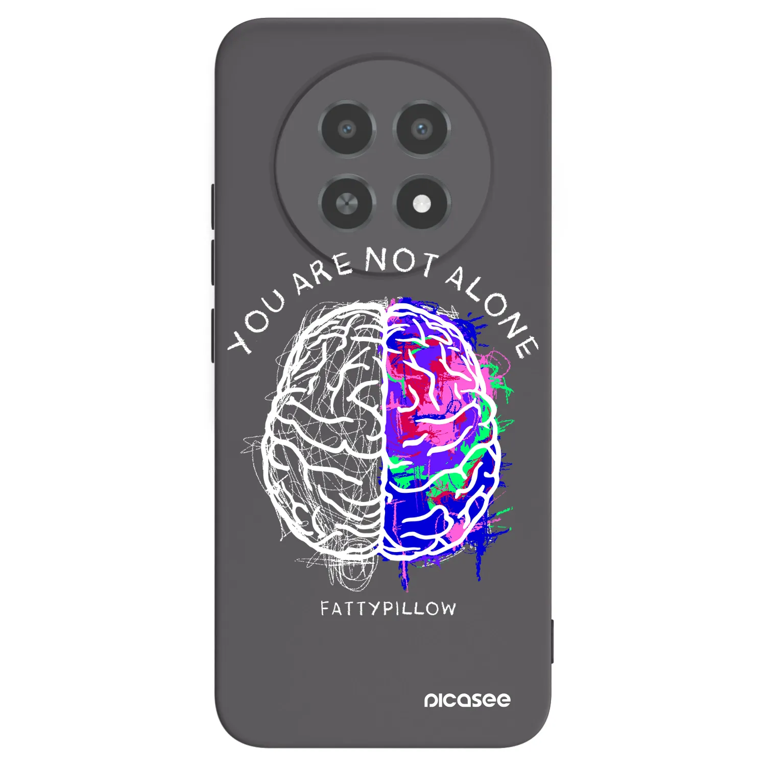 Picasee silikónový čierny obal pre Realme 12X - Brain - White