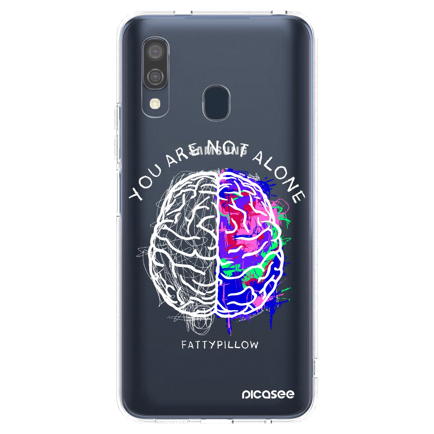 Picasee silikónový prehľadný obal pre Samsung Galaxy A40 A405F - Brain - White