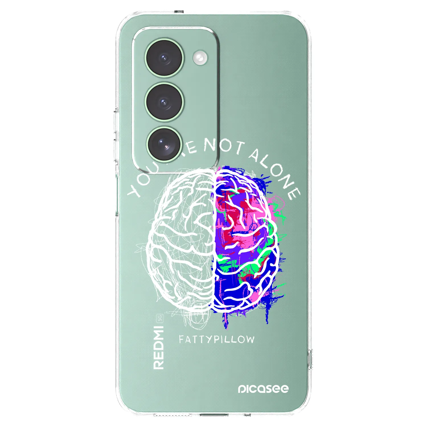 Picasee silikónový prehľadný obal pre Xiaomi Redmi 15 5G - Brain - White